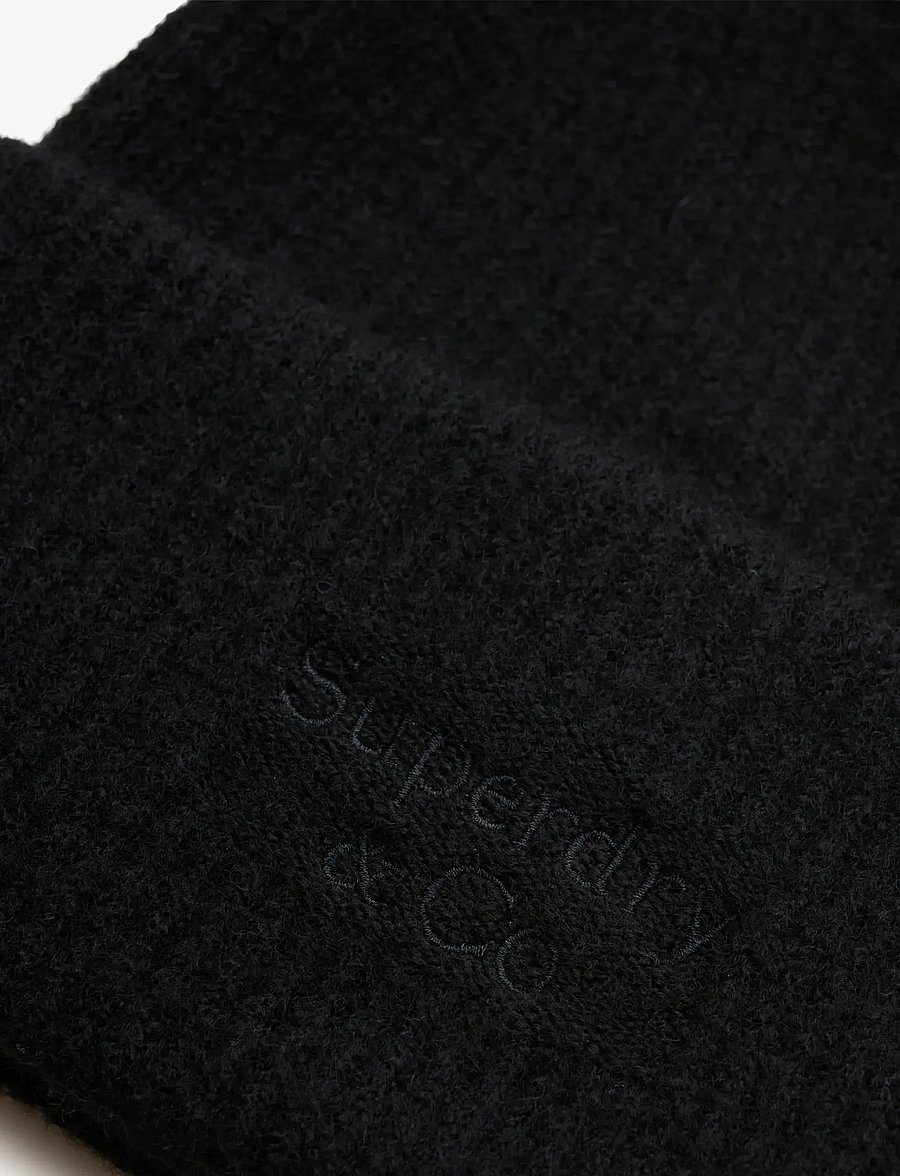 Superdry - HERITAGE RIB KNIT BEANIE HAT - hattar - black - 2