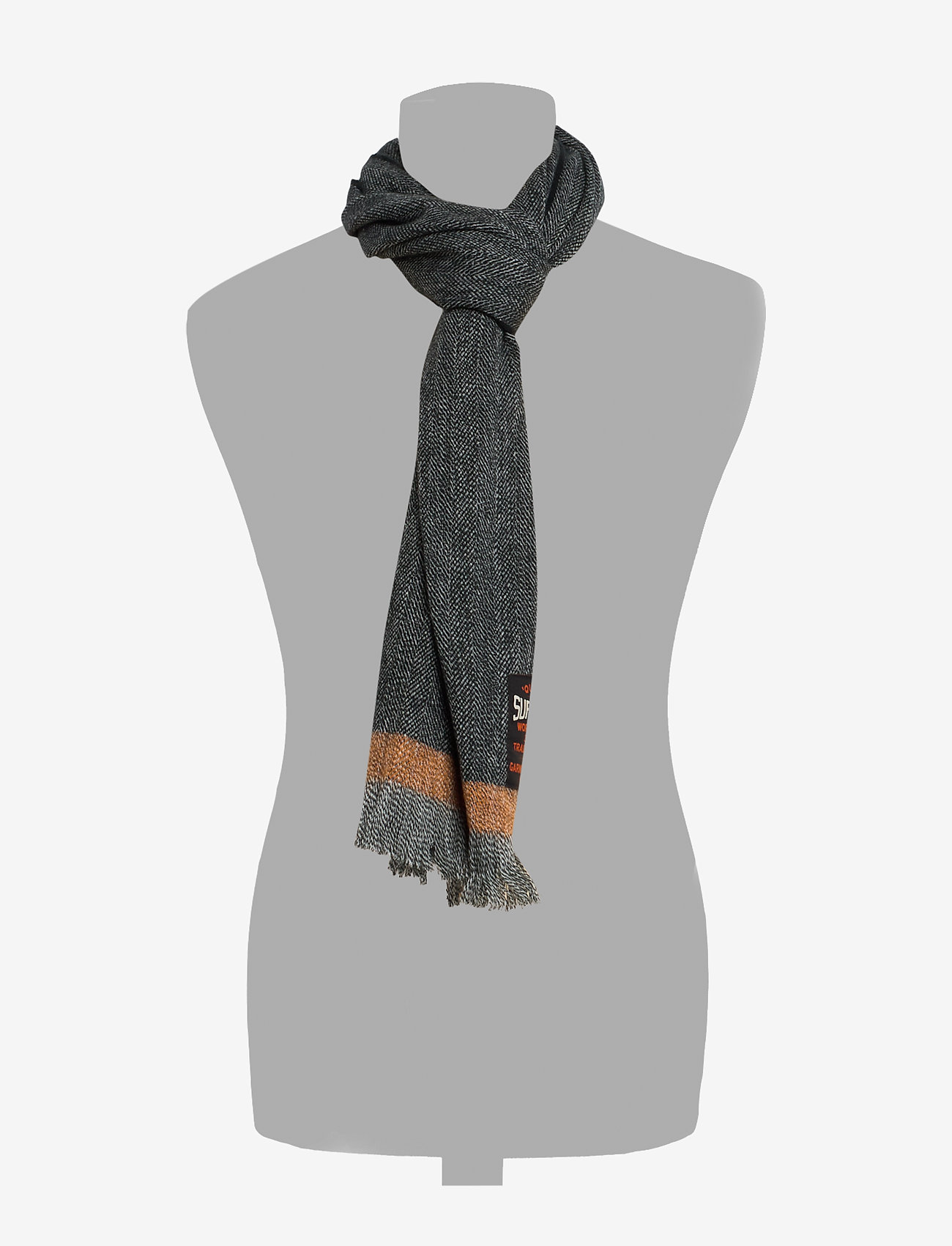 Superdry - SUPER CAPTIAL SCARF - grey/cream herringbone - 1