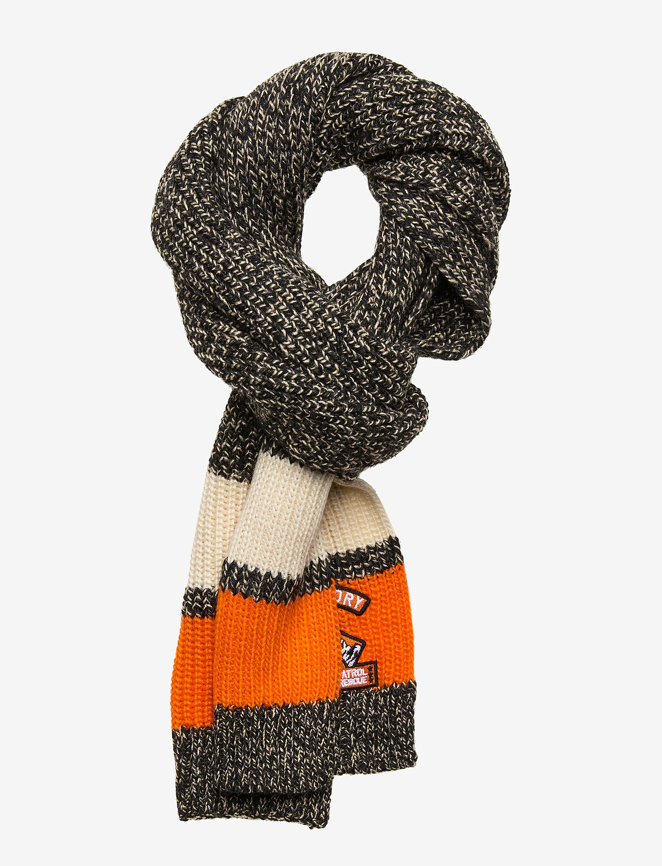 Superdry - SKI DOG SCARF - tar chrcoal twst/offwhte/jaffa - 0