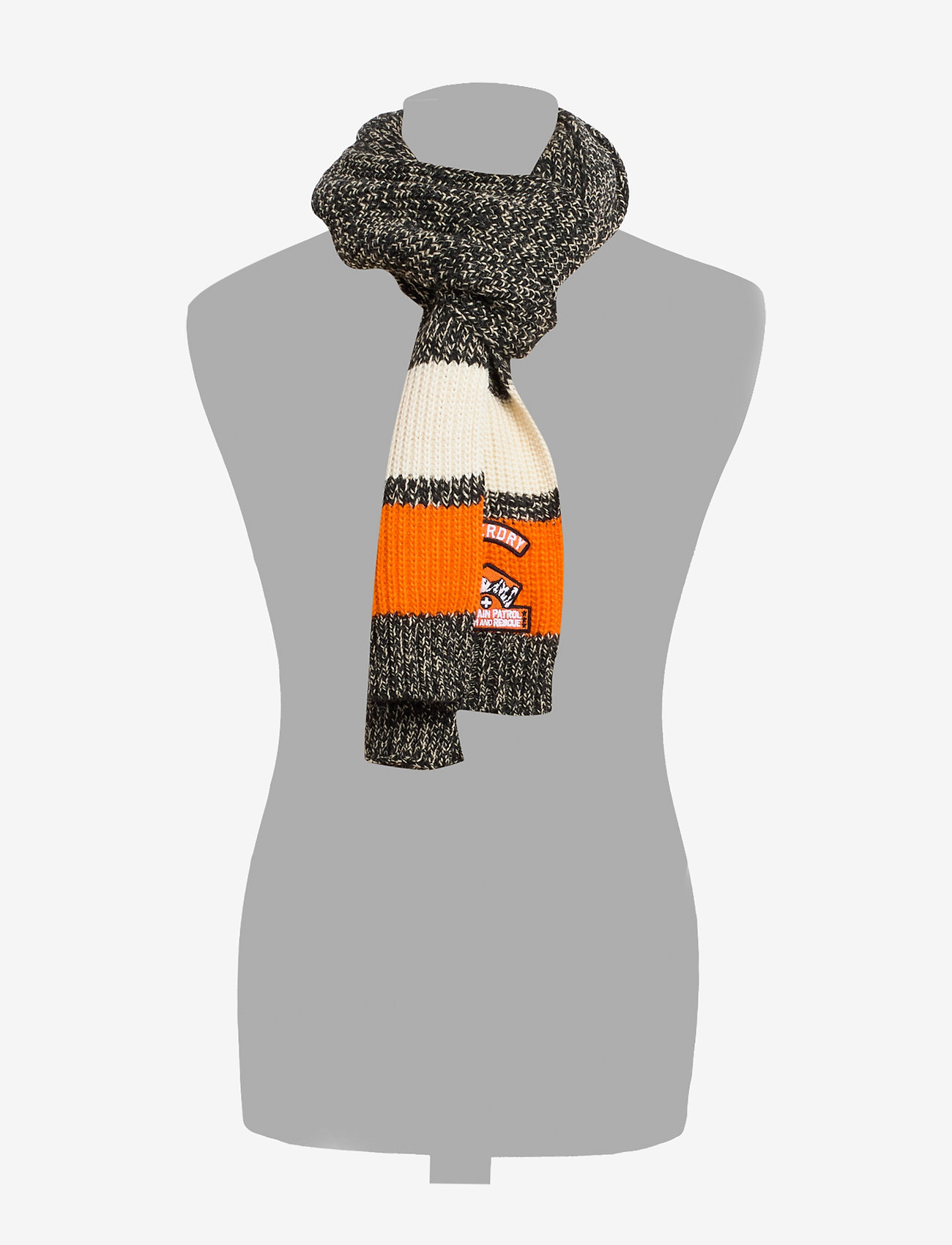 Superdry - SKI DOG SCARF - tar chrcoal twst/offwhte/jaffa - 1
