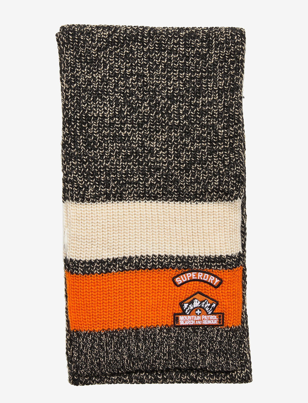 Superdry - SKI DOG SCARF - tar chrcoal twst/offwhte/jaffa - 2
