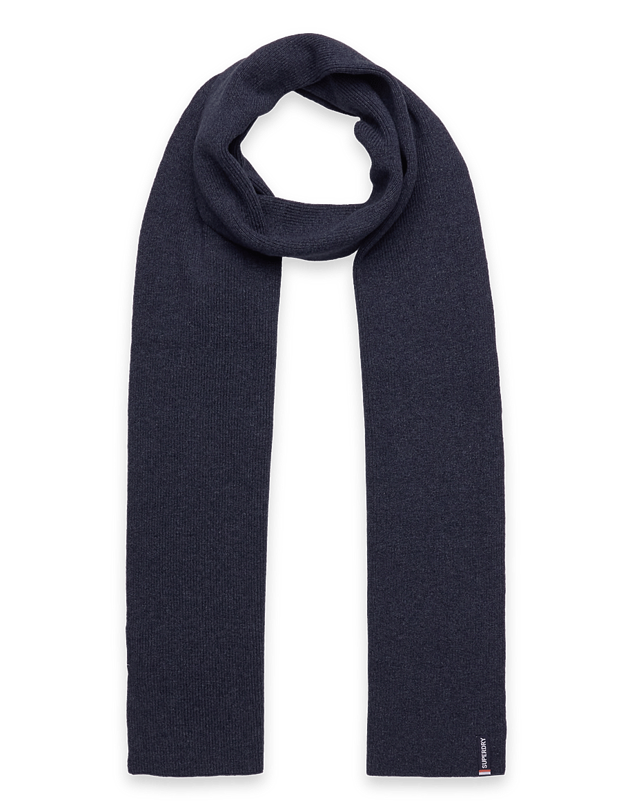 Superdry - ESSENTIAL LOGO KNITTED SCARF - winter scarves - richest navy marl - 0