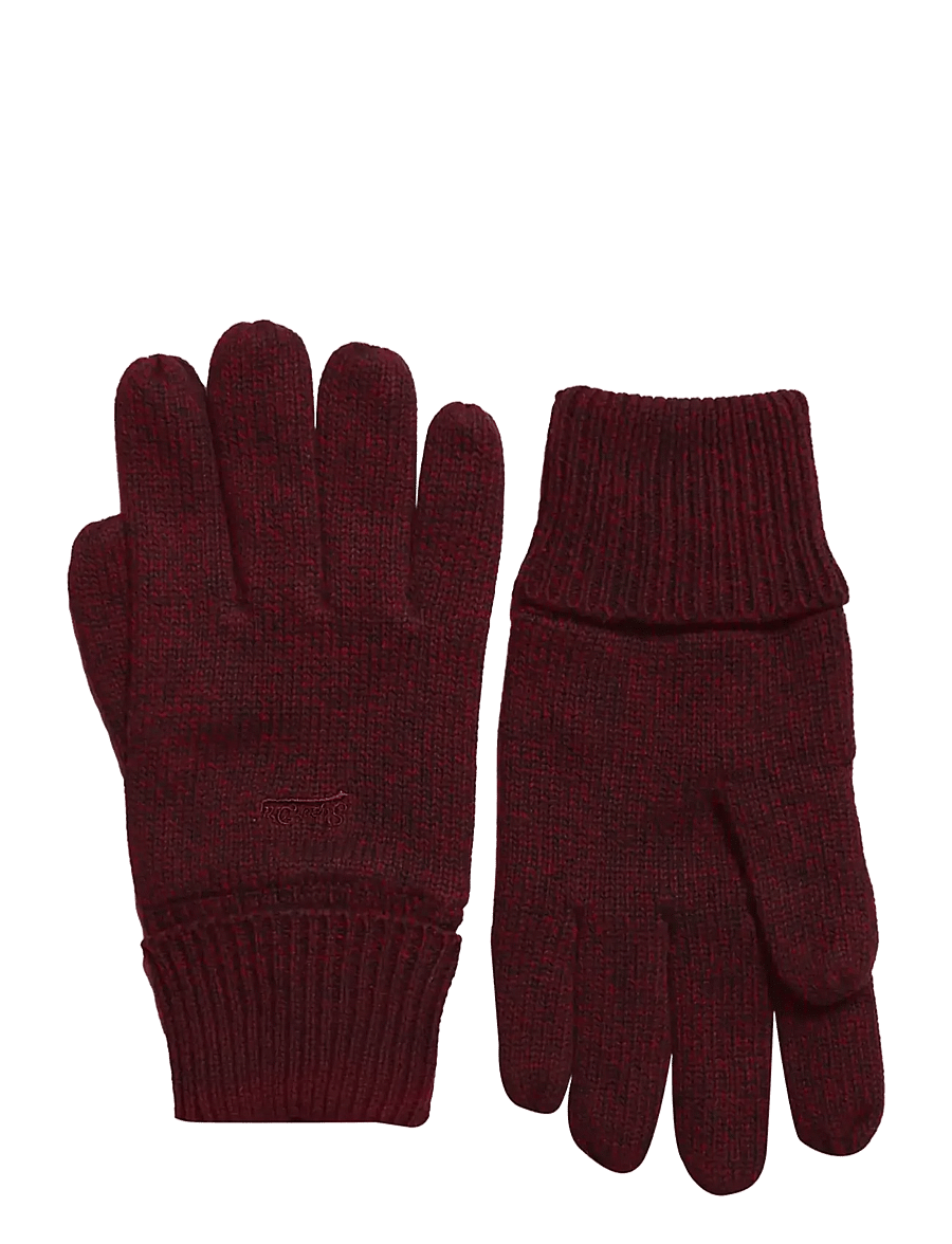 Superdry - KNITTED LOGO GLOVES - dark red grit - 0