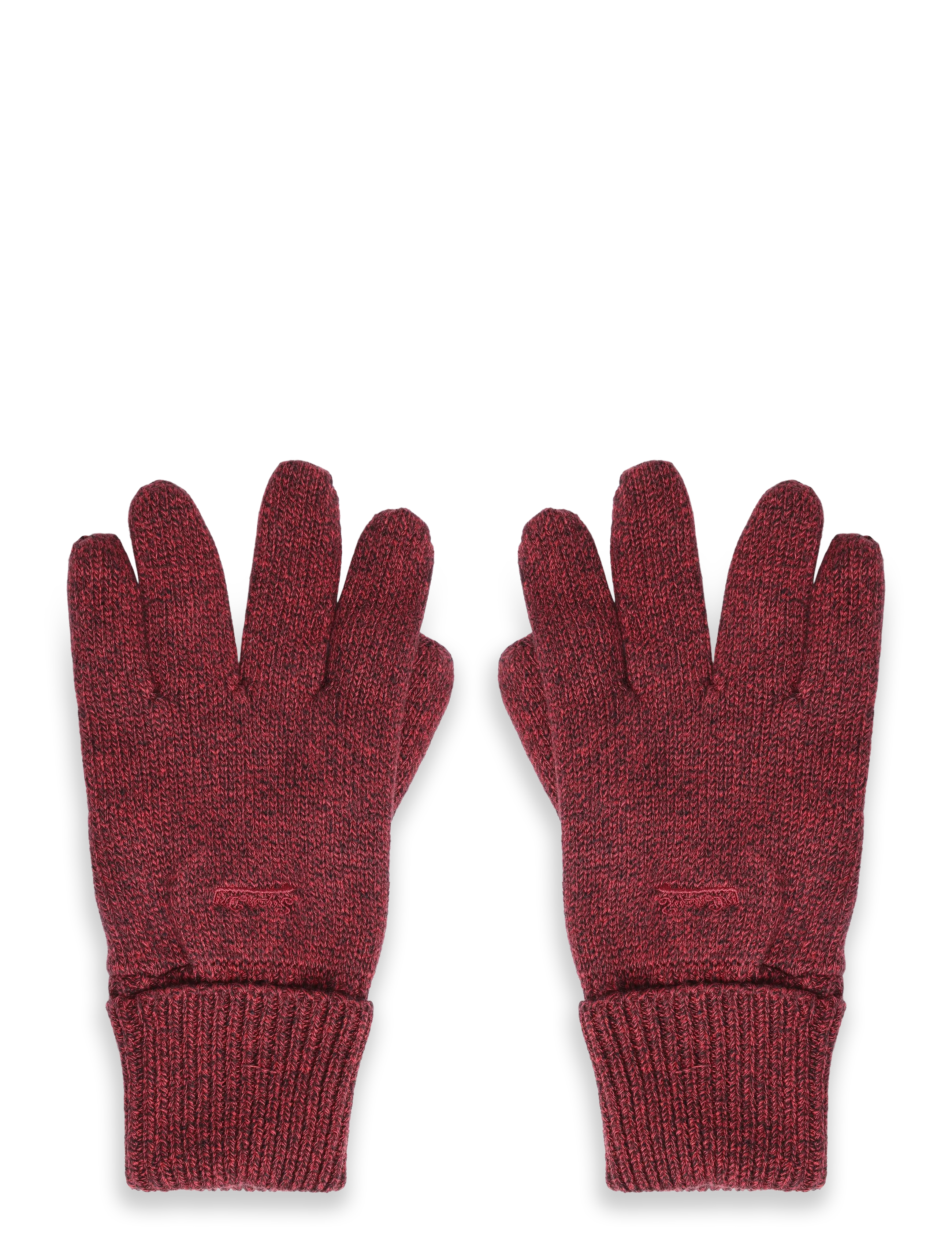 Superdry KNITTED LOGO GLOVES - Superdry - DARK RED GRIT / burgundy