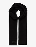 KNITTED LOGO SCARF - BLACK