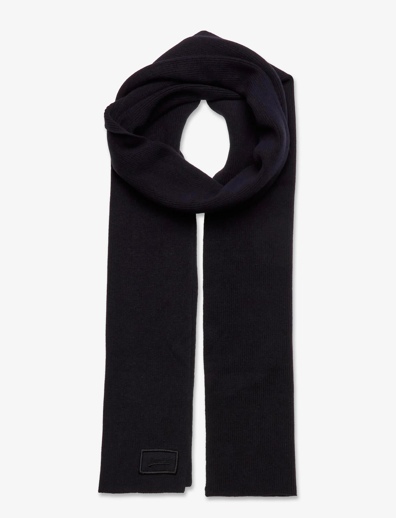 Superdry - KNITTED LOGO SCARF - winter scarves - eclipse navy grit - 0