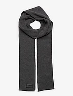 KNITTED LOGO SCARF - RICH CHARCOAL MARL