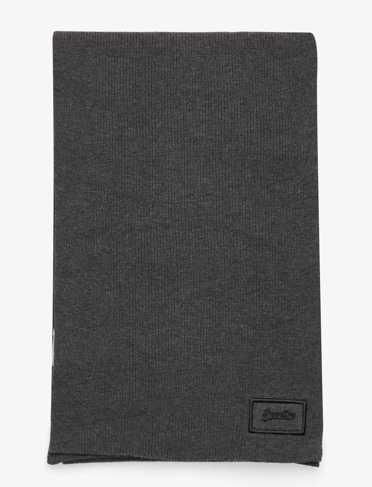 Superdry - KNITTED LOGO SCARF - talvesallid - rich charcoal marl - 1