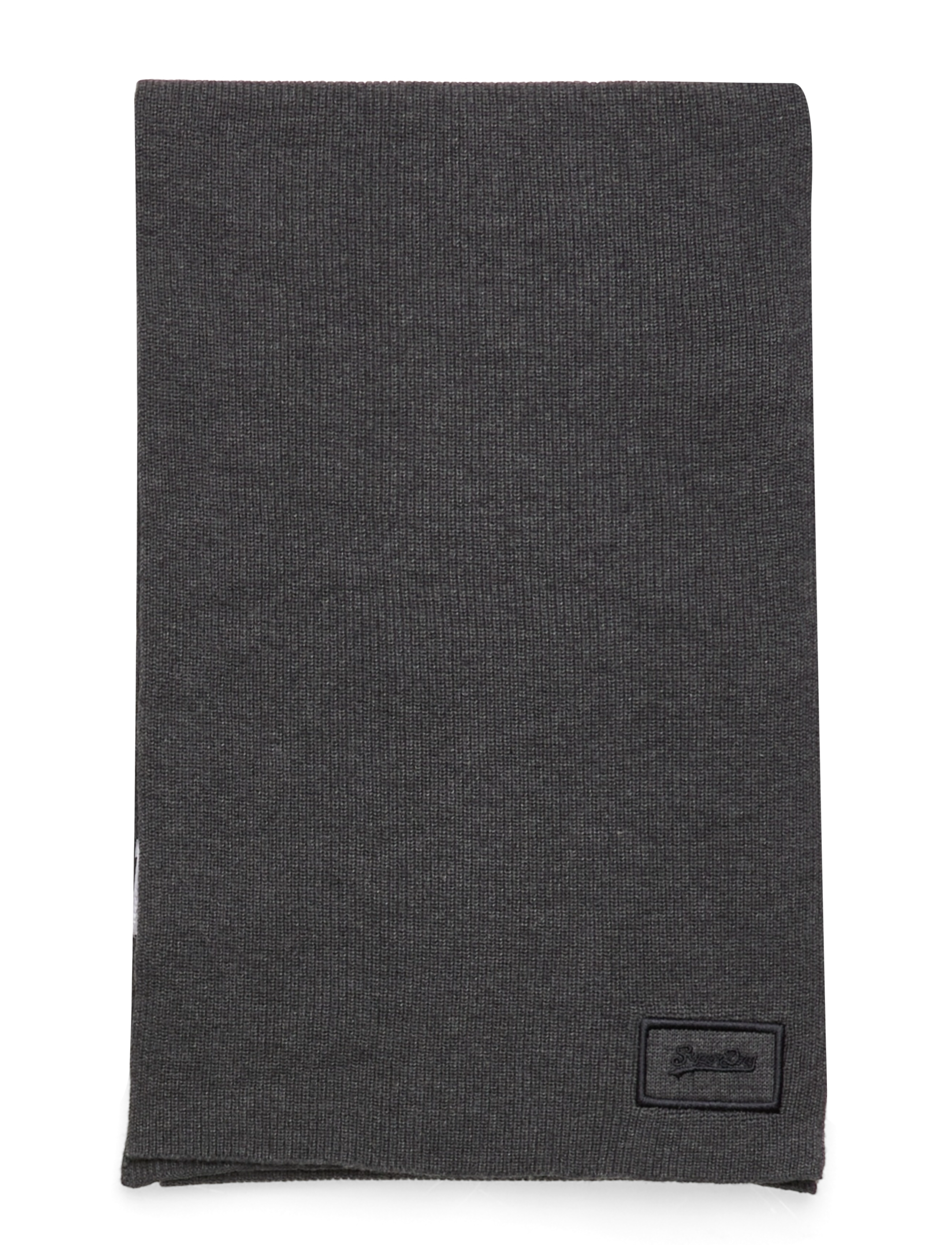 Superdry - KNITTED LOGO SCARF - rich charcoal marl - 1