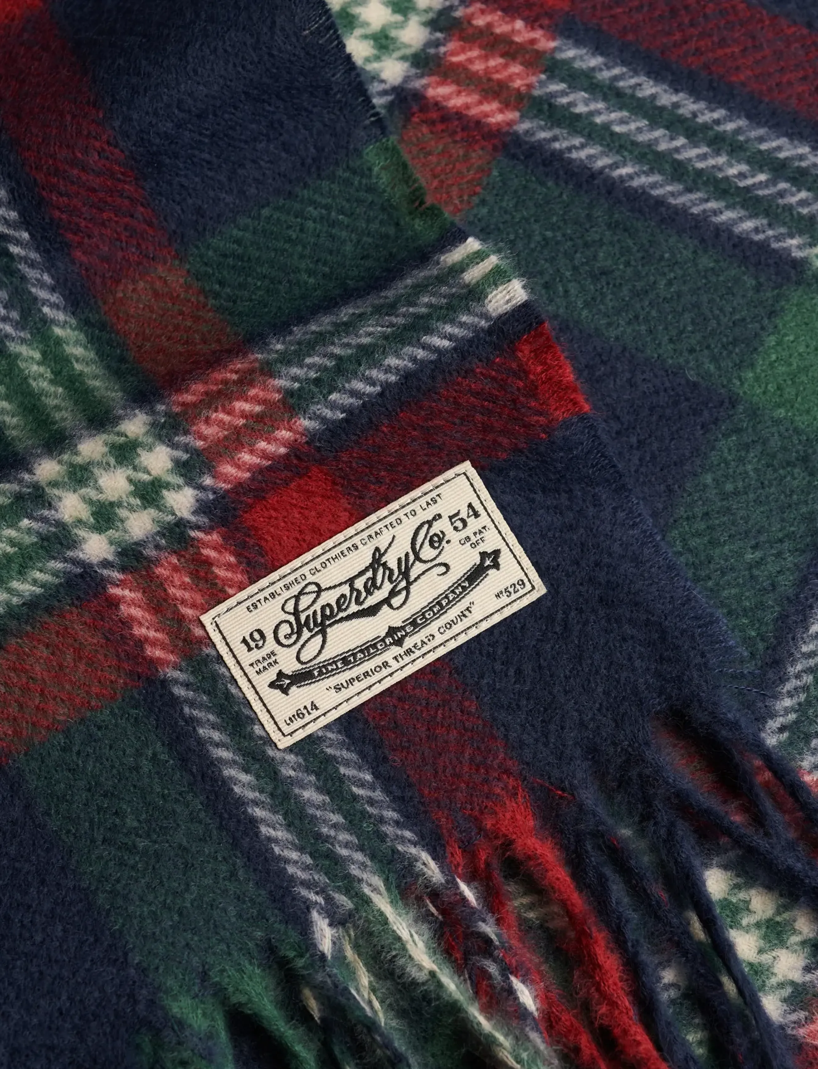 Superdry - HERITAGE CHECKED SCARF - halstørklæder - burford check navy - 3