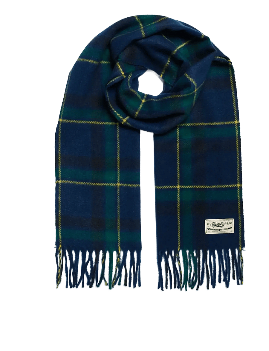 Superdry - HERITAGE CHECKED SCARF - winter scarves - mason check ink blue - 1