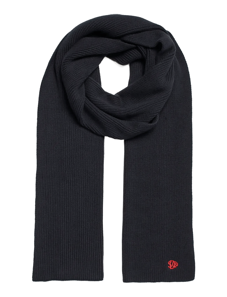 Superdry - SD LOGO KNITTED SCARF - halstørklæder - eclipse navy - 1