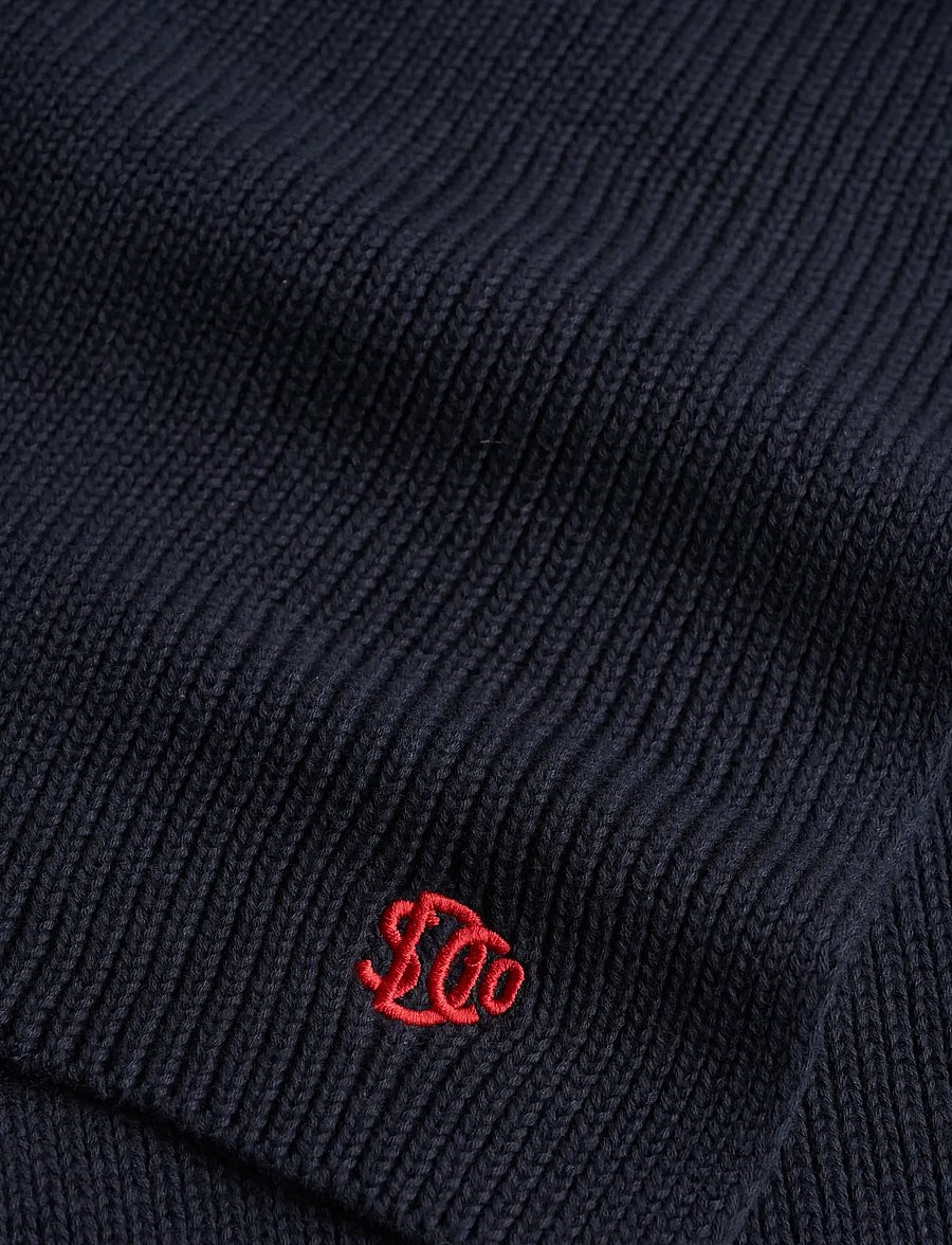 Superdry - SD LOGO KNITTED SCARF - halstørklæder - eclipse navy - 2