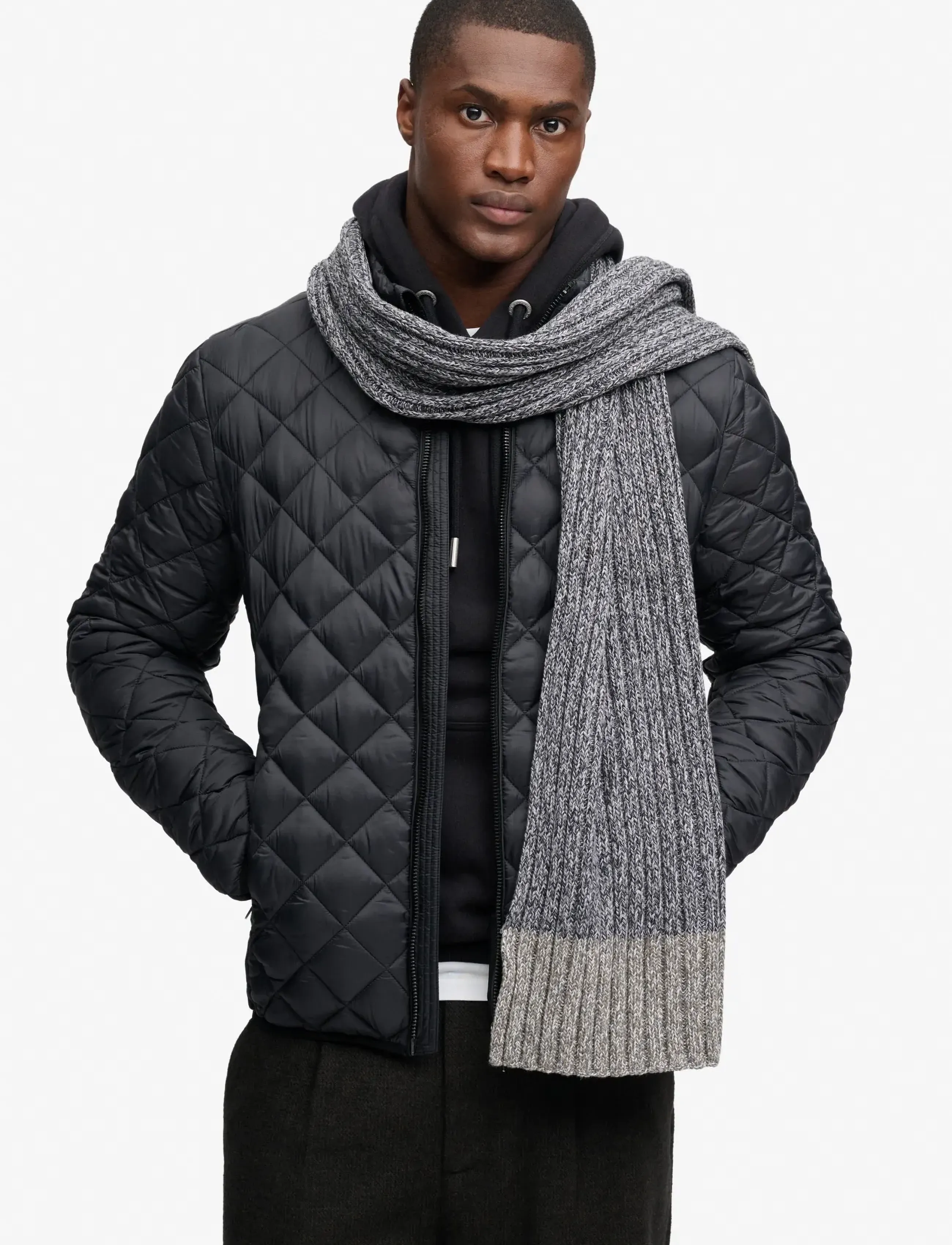 Superdry - OUTDOORS TWIST SCARF - halstørklæder - charcoal twist - 0