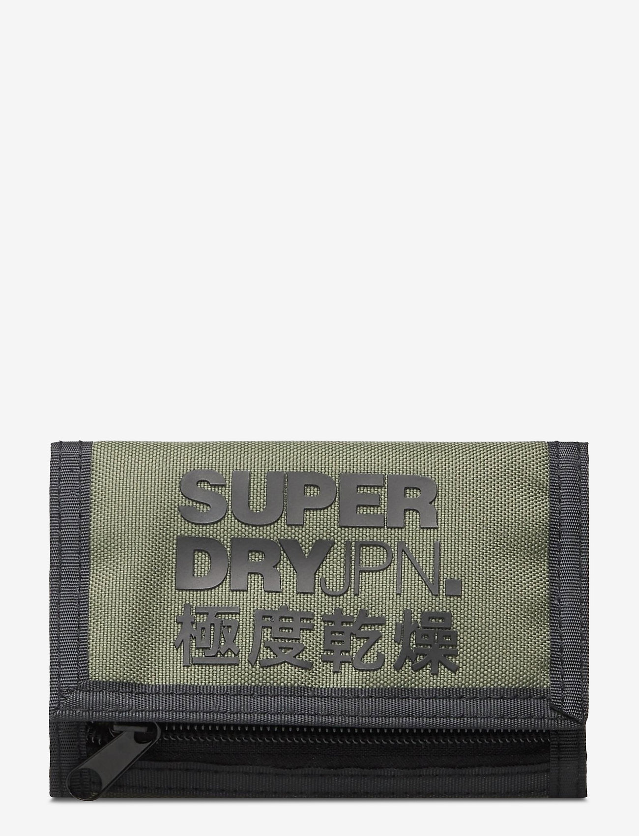 TRI_FOLD POLYESTER WALLET - CHIVE