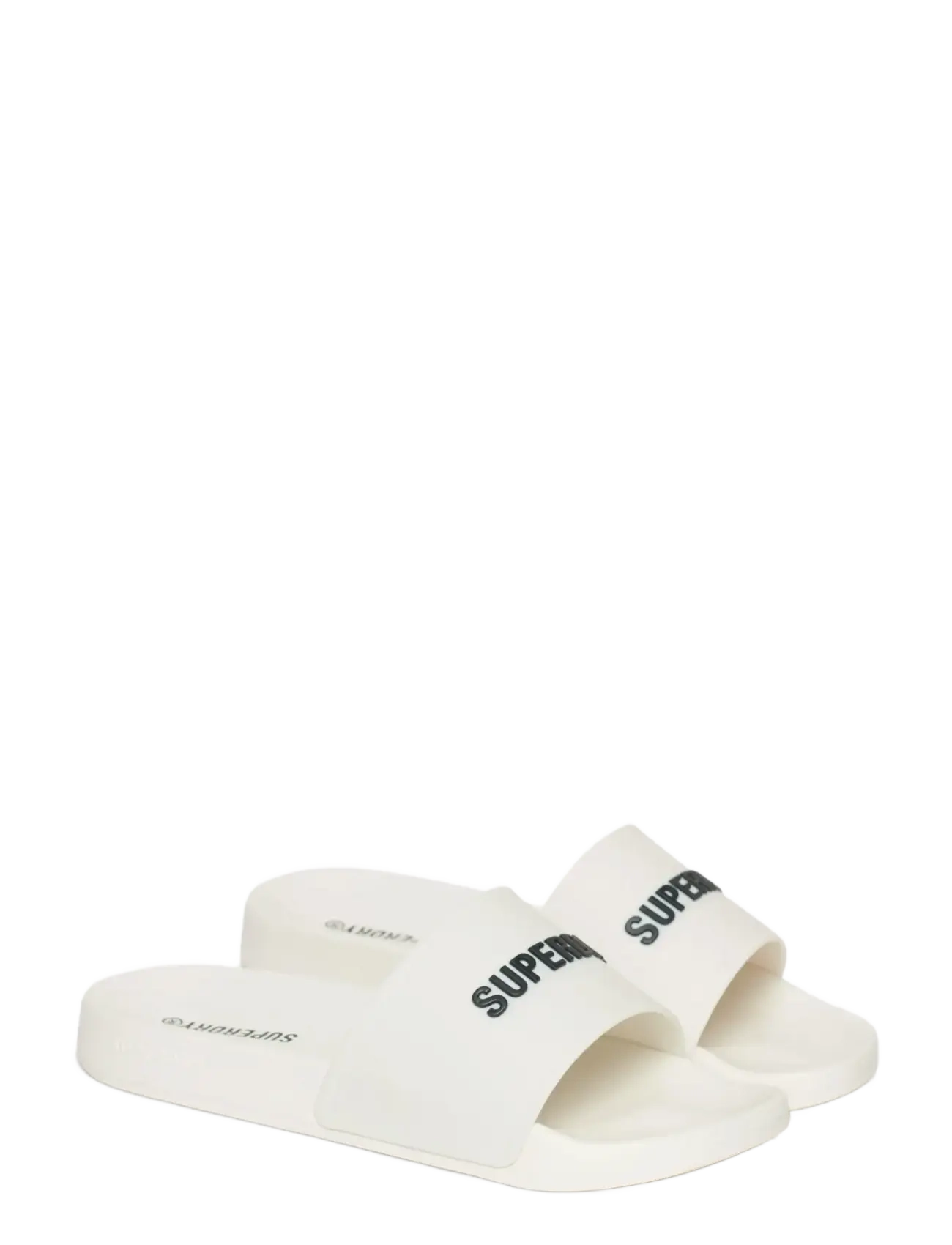 LOGO POOL SLIDE - ECRU/BLACK