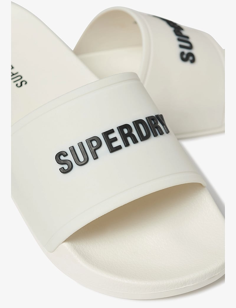 Superdry - LOGO POOL SLIDE - badeschuhe - ecru/black - 3