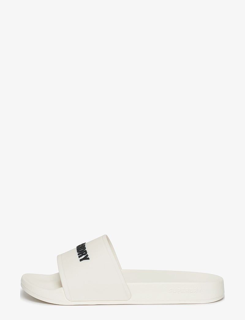 Superdry - LOGO POOL SLIDE - badeschuhe - ecru/black - 4