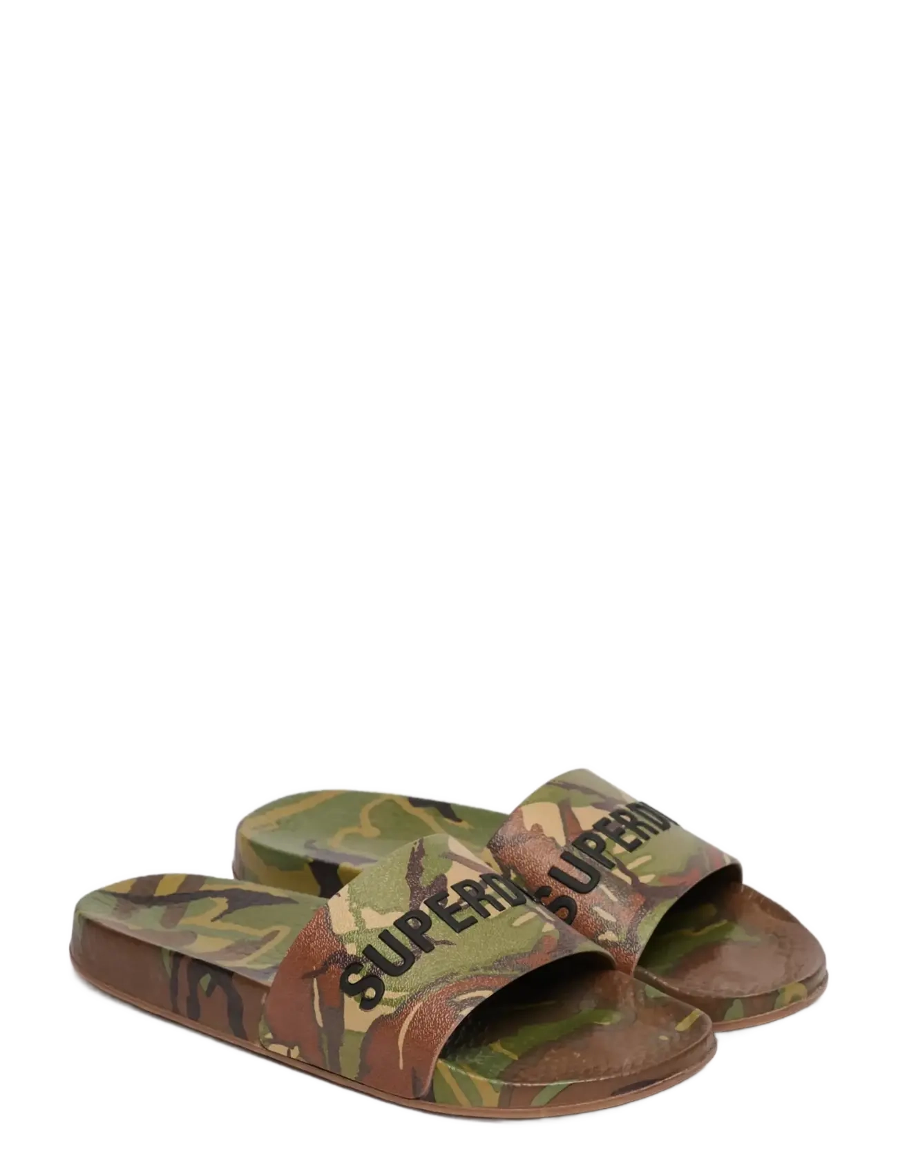 SUPERDRY Camo Print Pool Slide Khaki - 6-7 - Herren