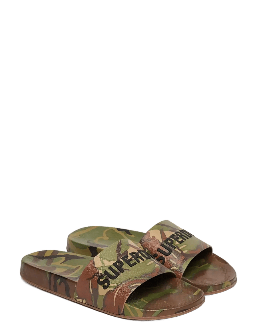 Superdry - CAMO PRINT POOL SLIDE - sandalen en pantoffels - classic camo - 0