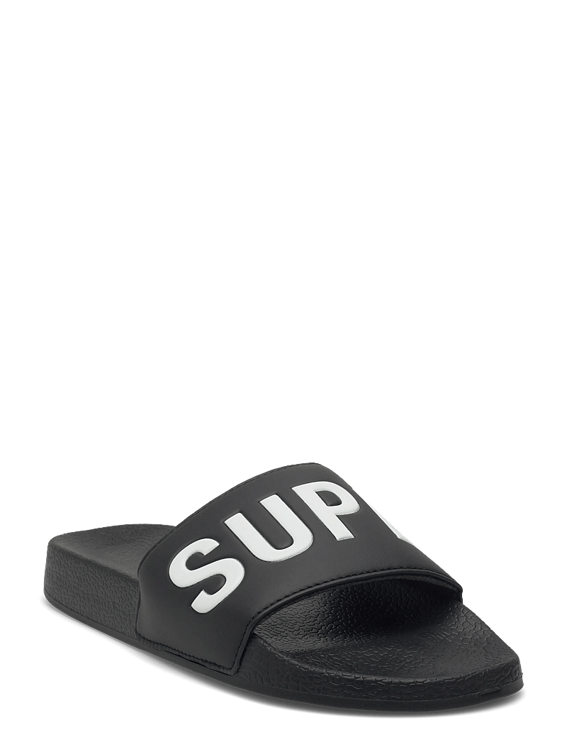 Superdry - SUPERDRY POOL SLIDE - pool sliders - black/optic - 1