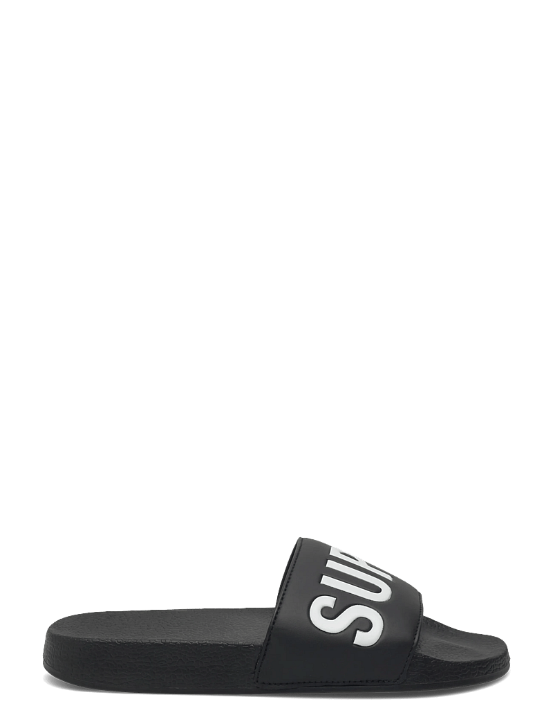 Superdry - SUPERDRY POOL SLIDE - pool sliders - black/optic - 2