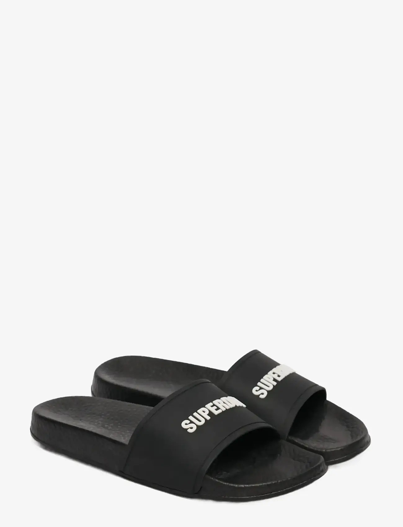 Superdry - PREMIUM GRAPHIC POOL SLIDE - sandały i klapki - black/ecru - 0