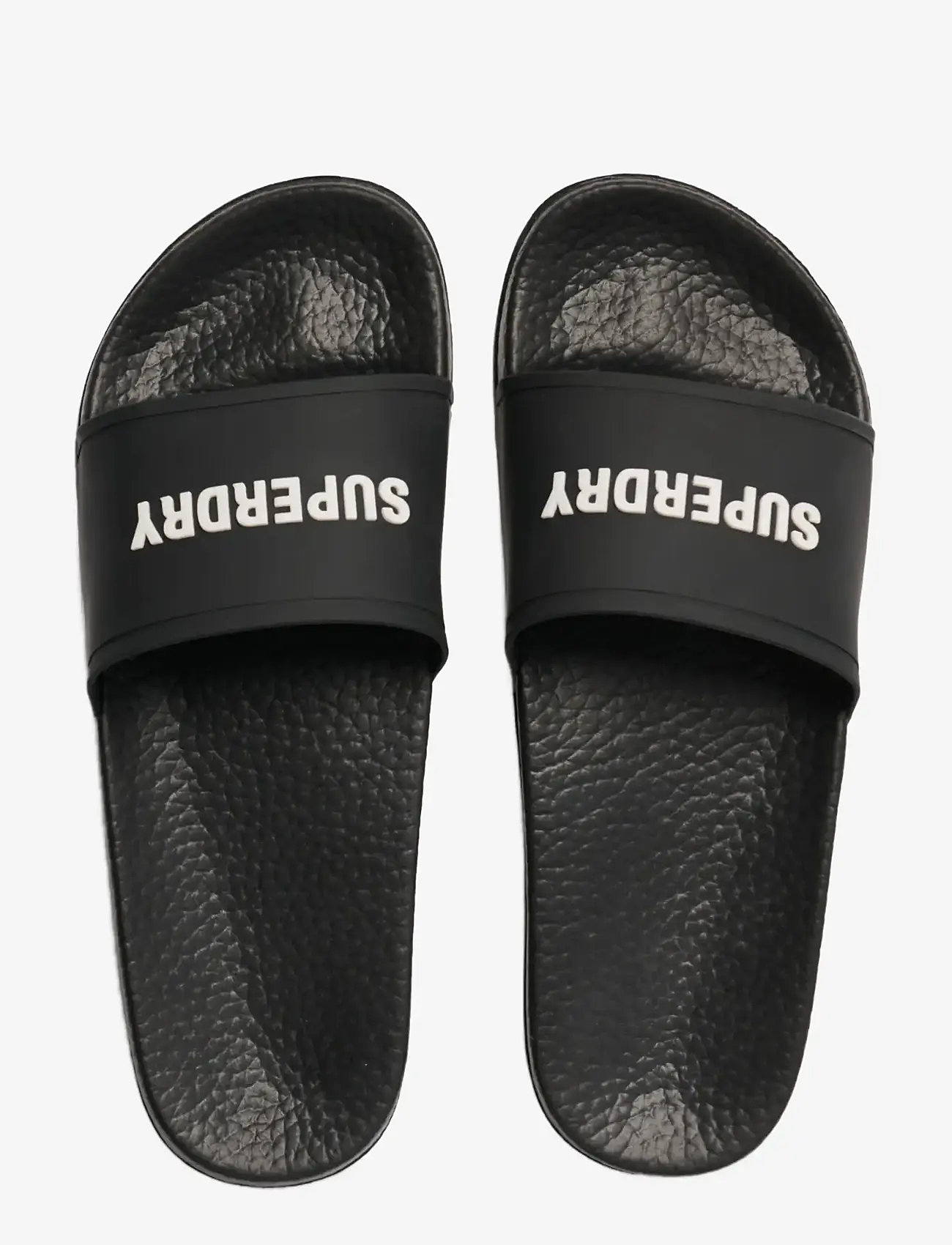 Superdry - PREMIUM GRAPHIC POOL SLIDE - sandały i klapki - black/ecru - 5