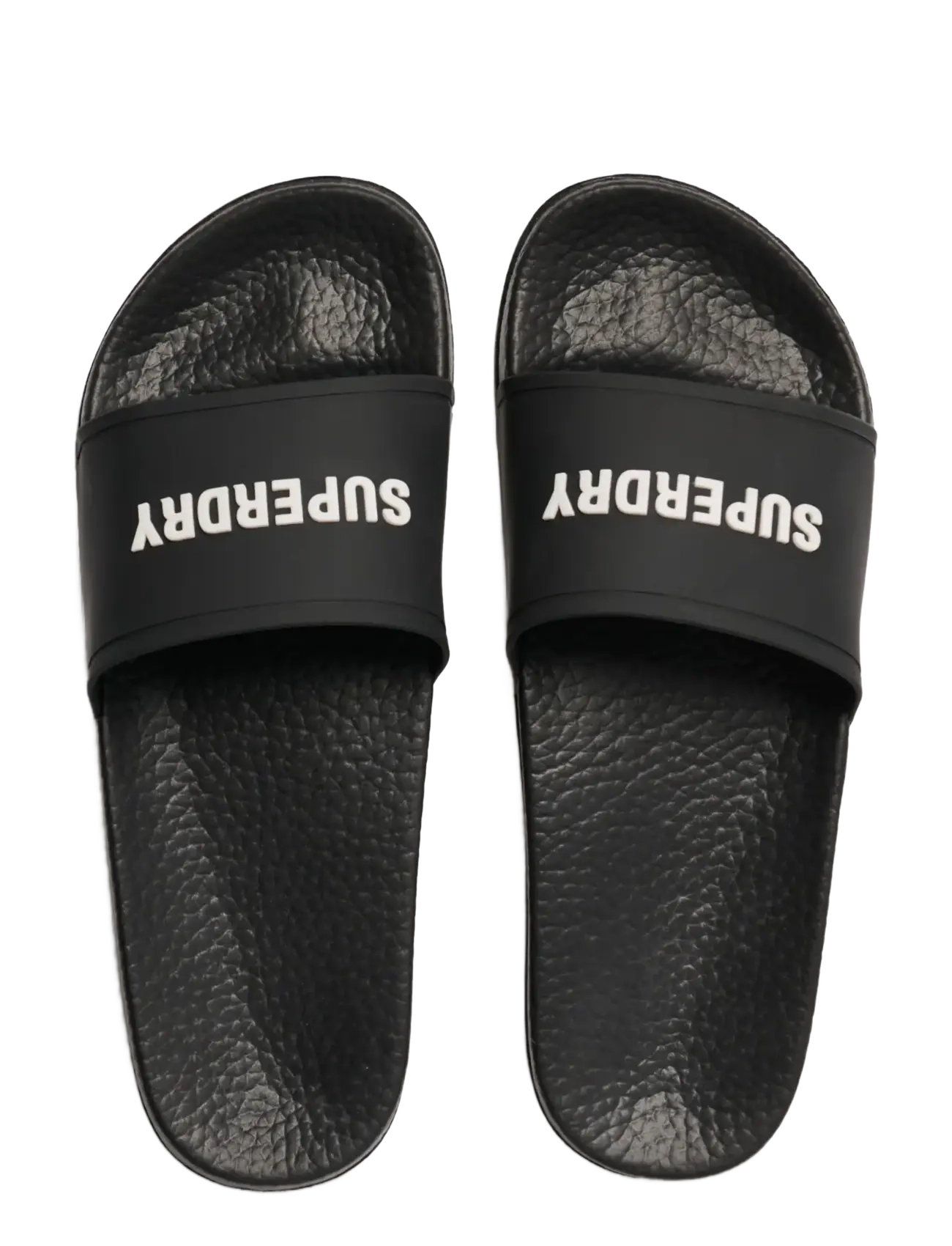 Superdry - PREMIUM GRAPHIC POOL SLIDE - sandaalid ja sussid - black/ecru - 5