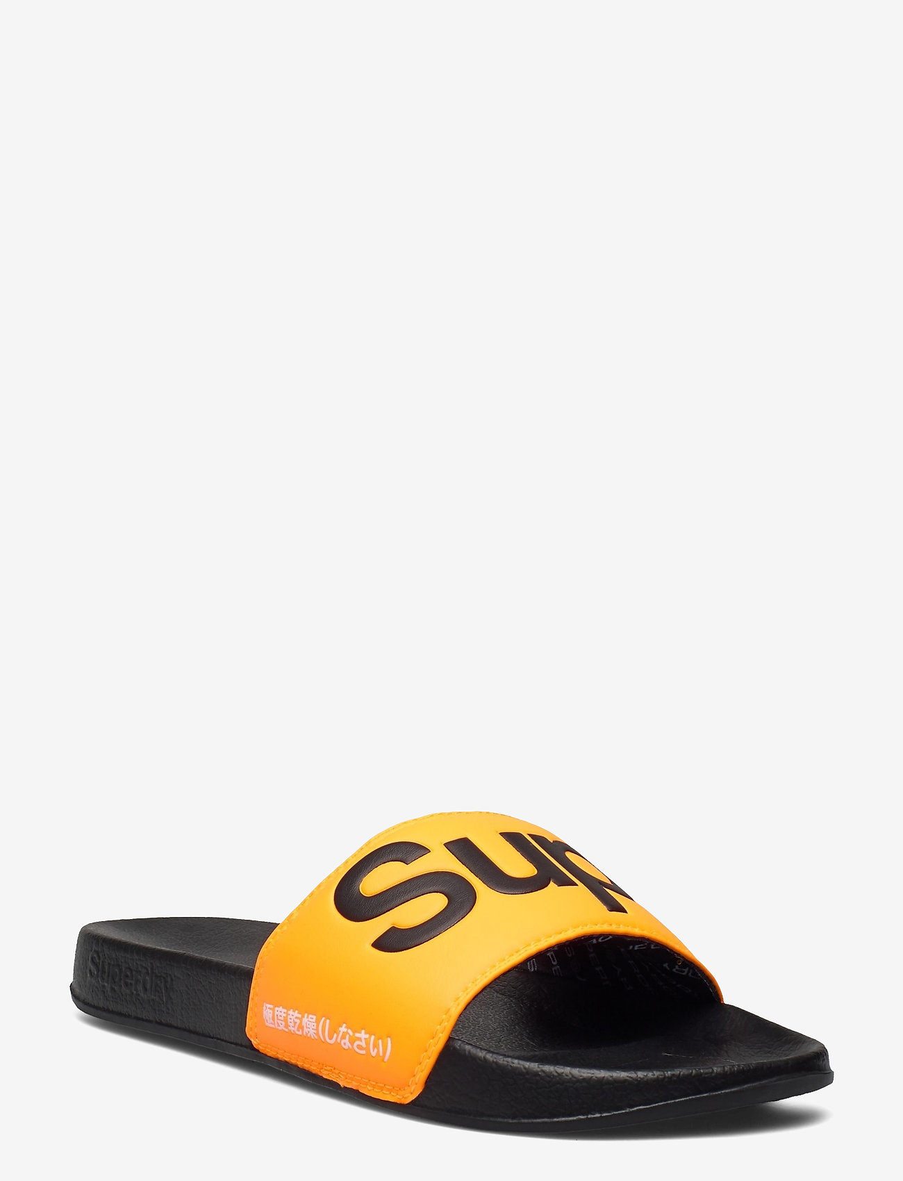 Superdry - CLASSIC POOL SLIDE - black/hazard orange/optic - 0