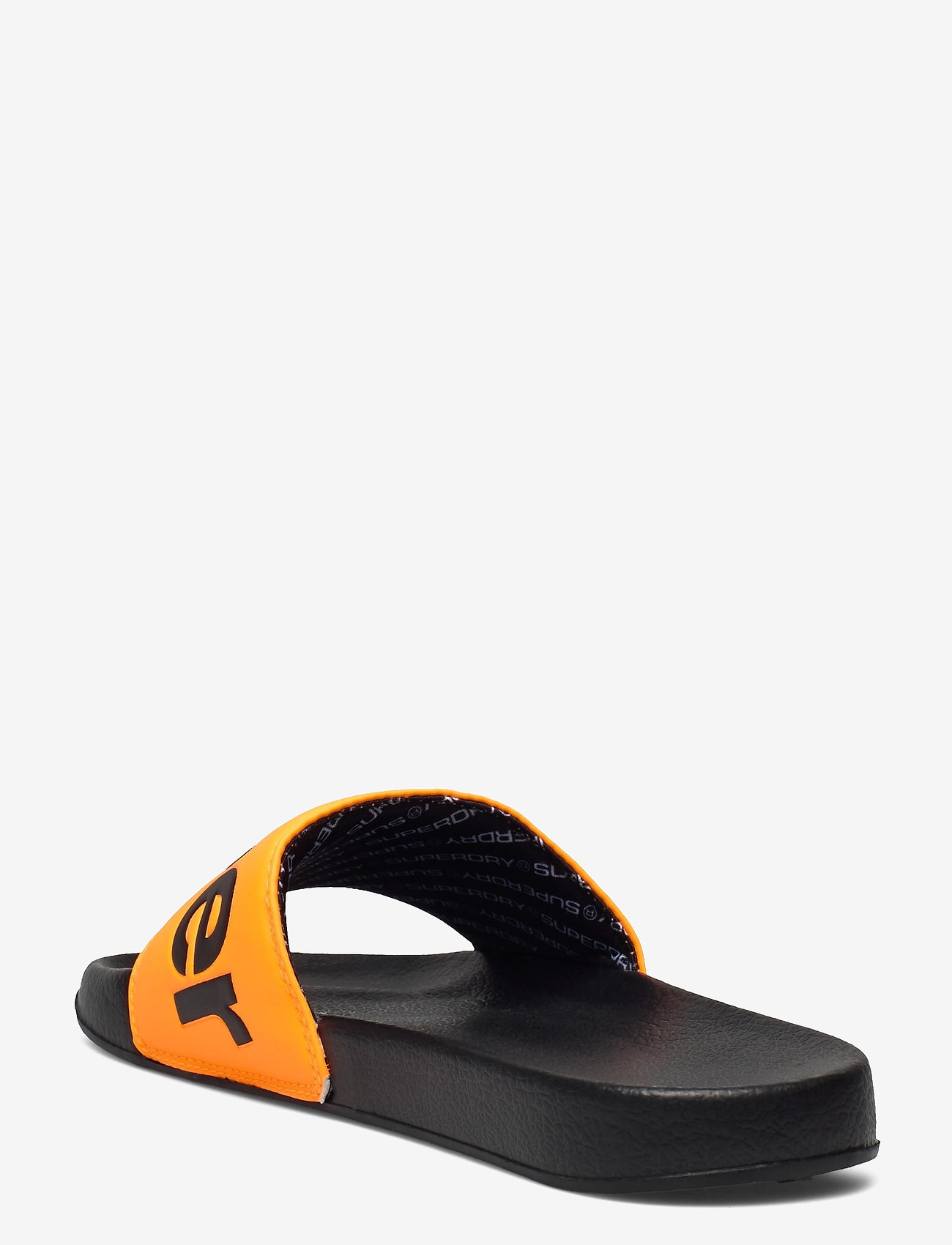 Superdry - CLASSIC POOL SLIDE - black/hazard orange/optic - 2
