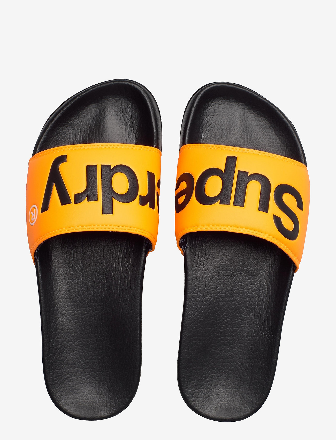 Superdry - CLASSIC POOL SLIDE - black/hazard orange/optic - 3