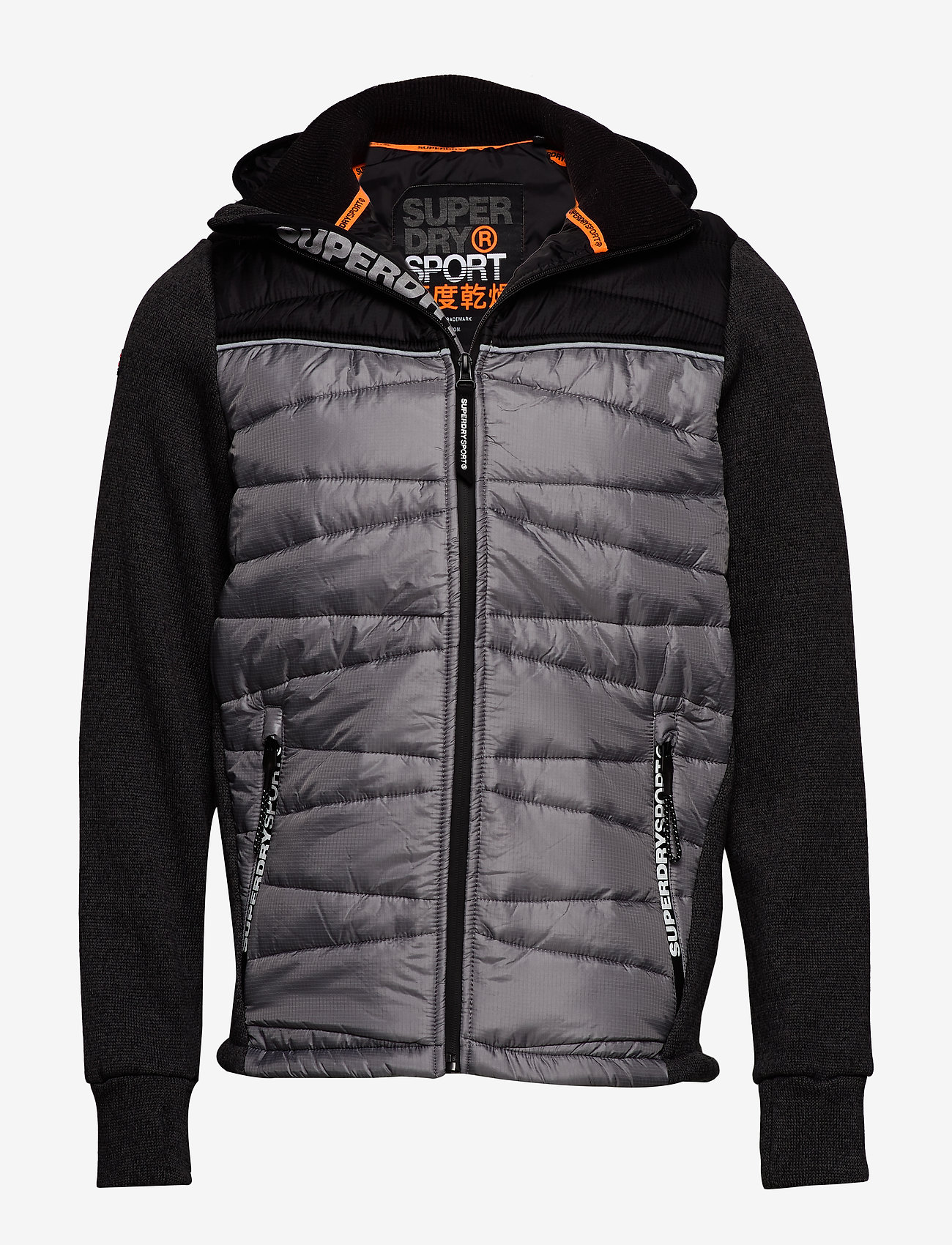 Superdry - STORM DIAGONAL QUILT HYBRID - charcoal heather/black - 0