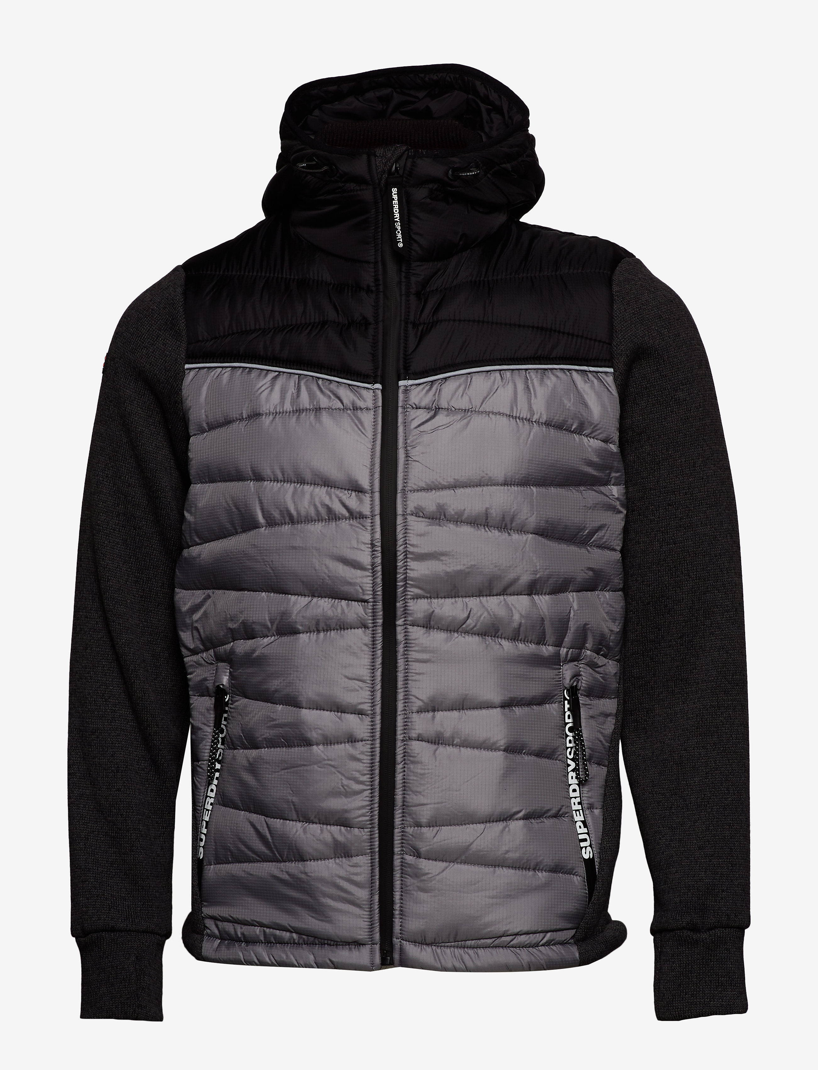 Superdry - STORM DIAGONAL QUILT HYBRID - charcoal heather/black - 1
