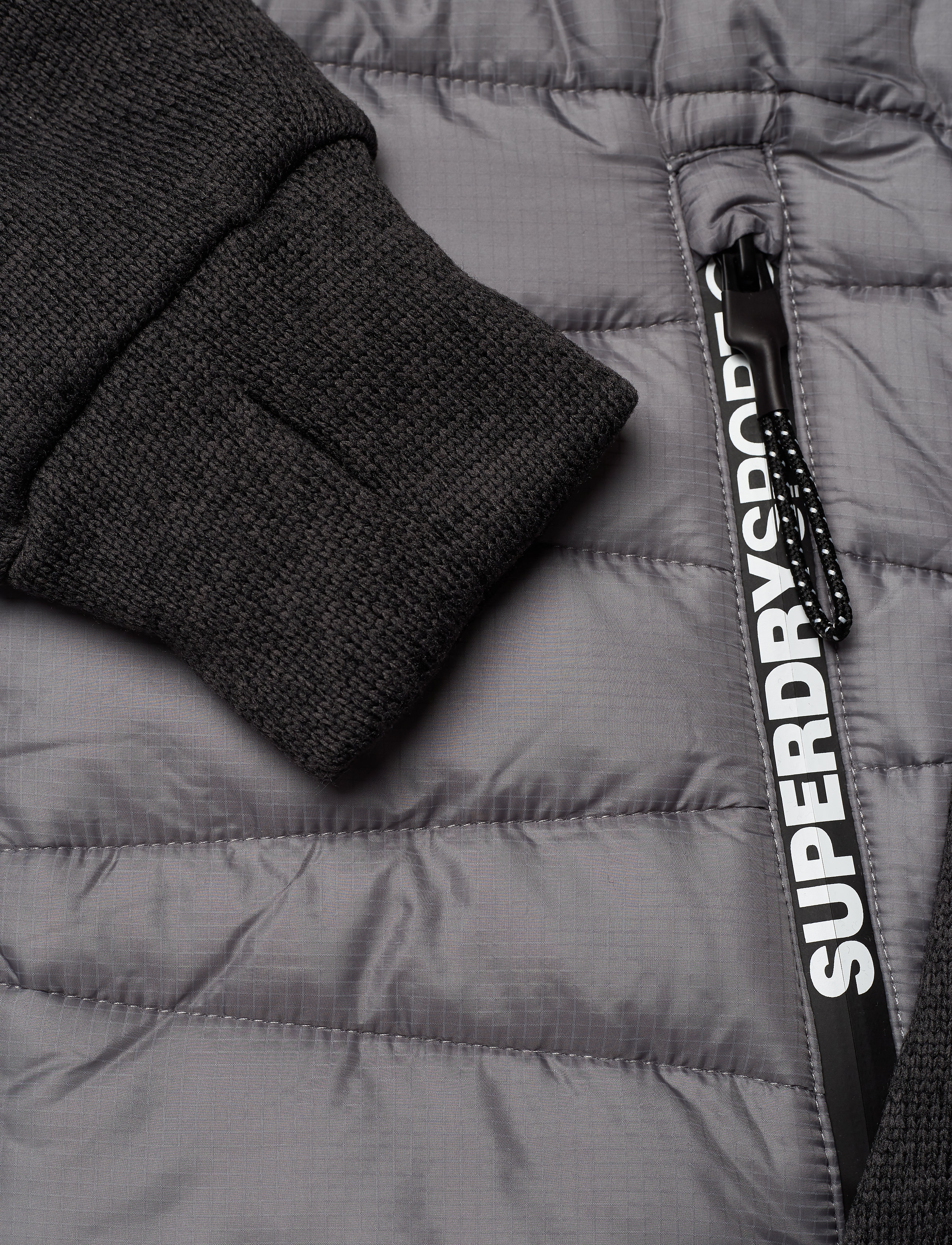 Superdry - STORM DIAGONAL QUILT HYBRID - charcoal heather/black - 5