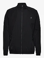 STRETCH WOVEN TRACK TOP - BLACK
