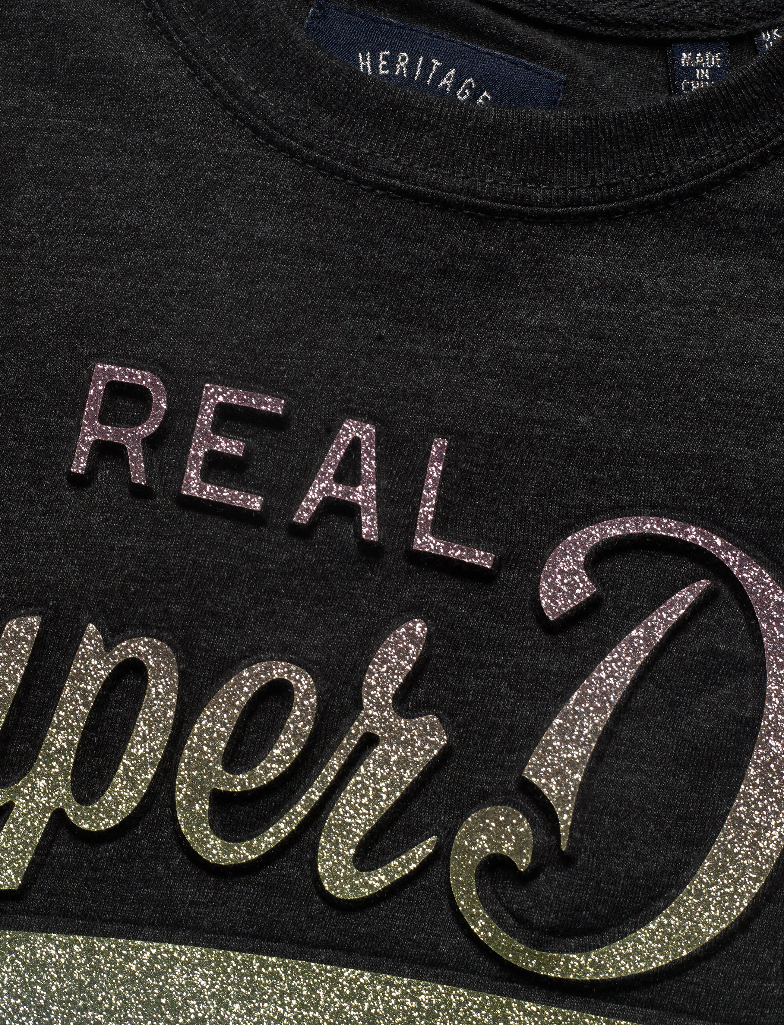 Superdry - RO GLITTER EMBOSS ENTRY TEE - charcoal marl - 2