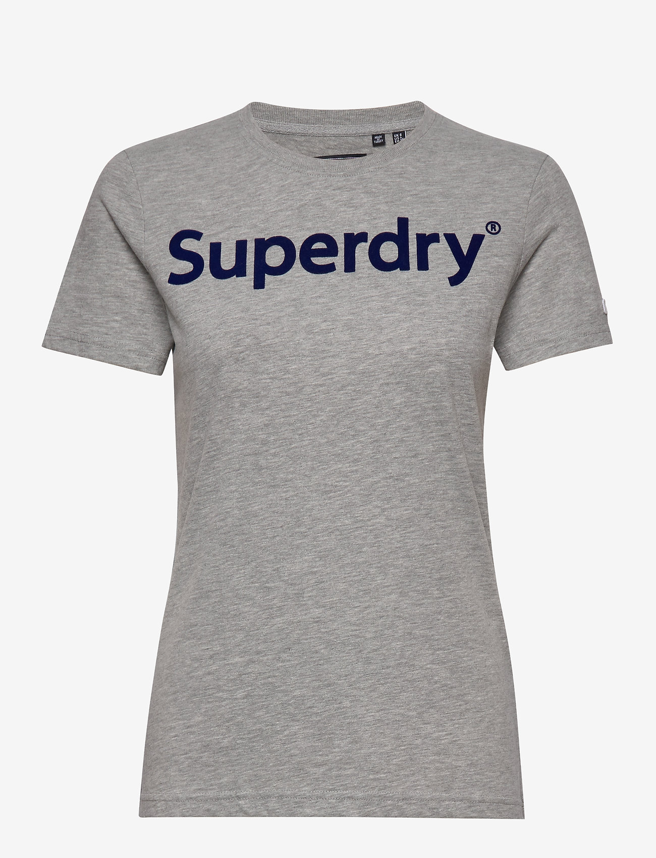 Superdry - REG FLOCK ENTRY TEE - grey marl - 0