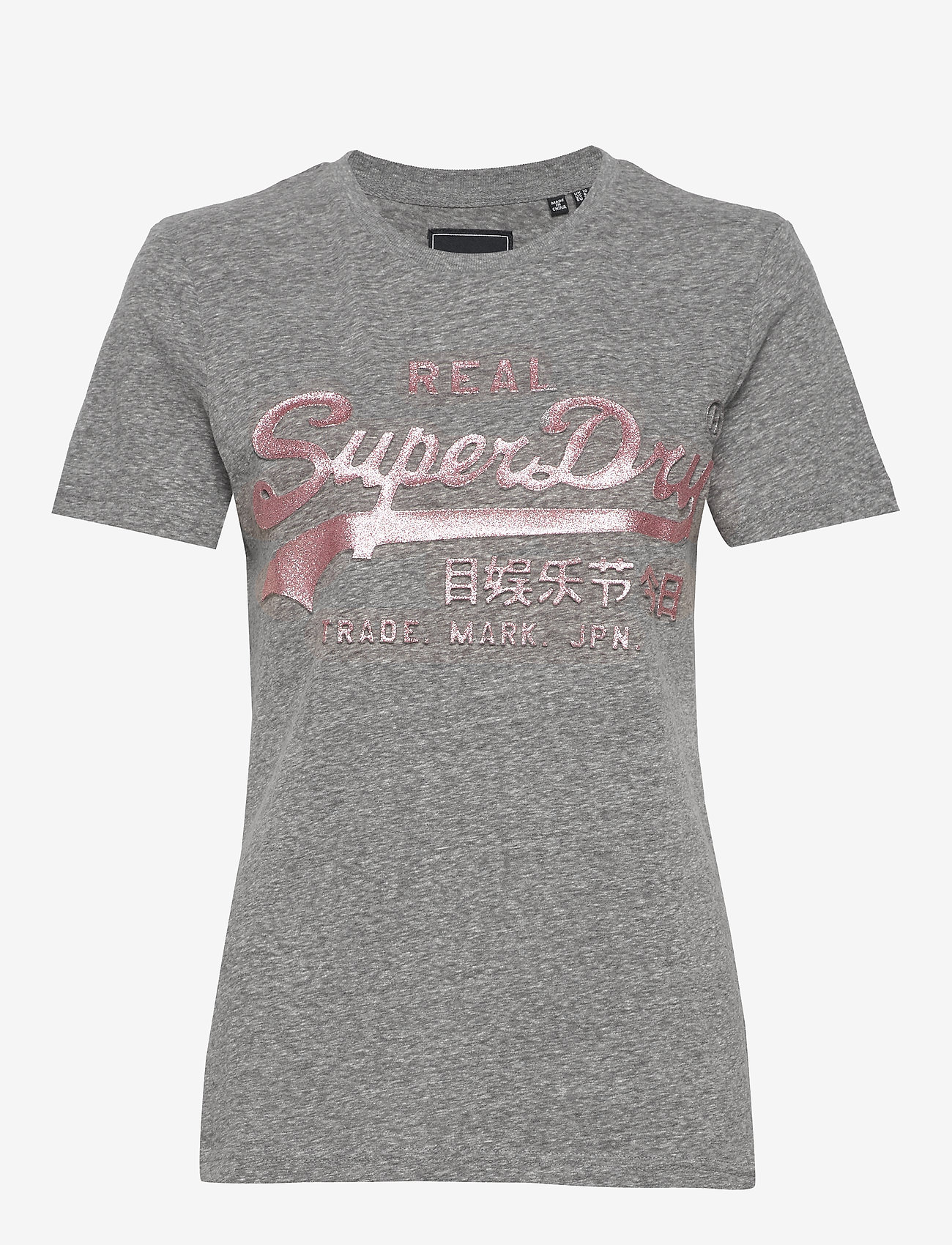Superdry - Vl Glitter Emboss Entry Tee - charcoal rugged - 0