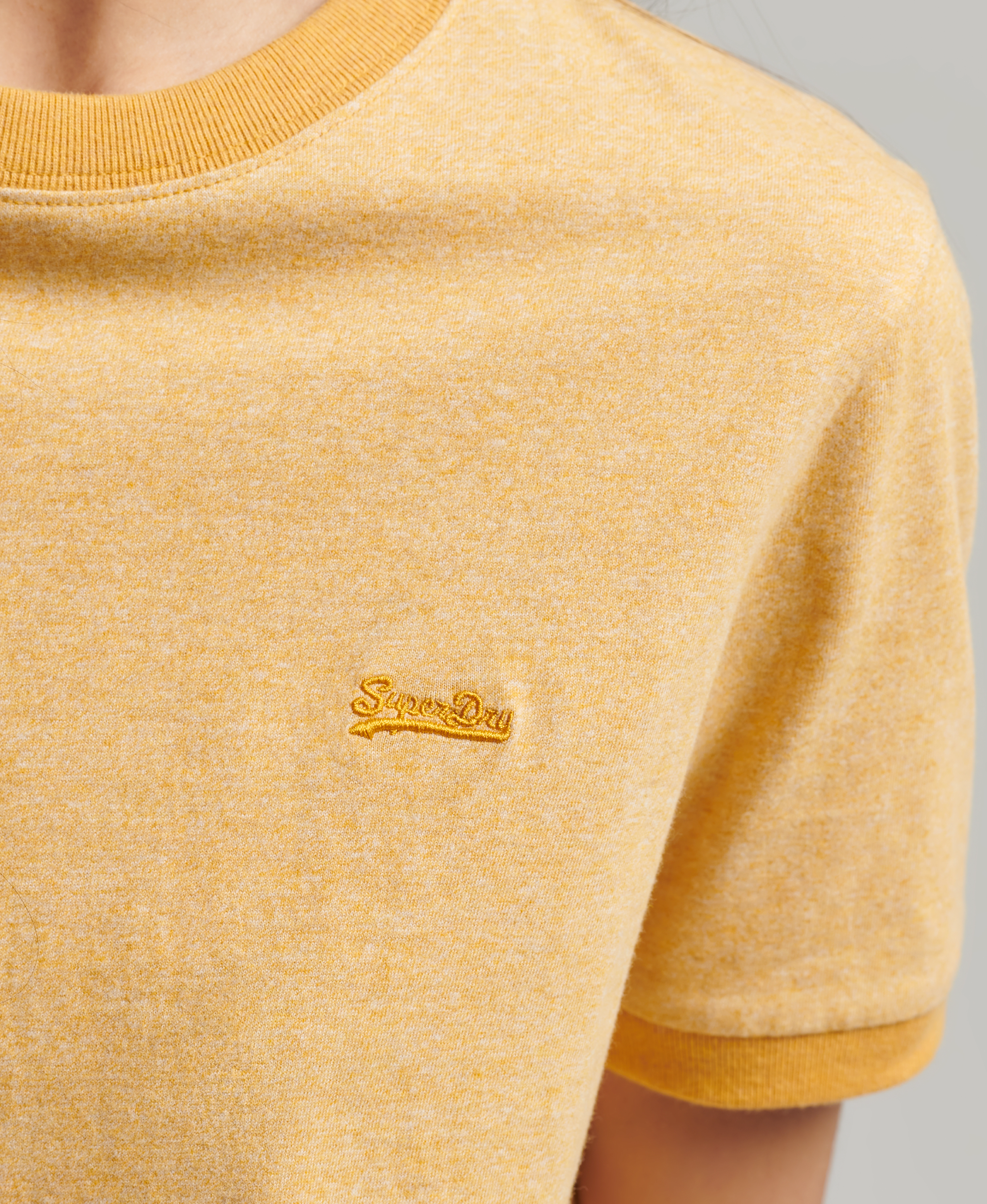 Superdry - VINTAGE LOGO EMB RINGER TEE - ochre marl/optic twist - 3
