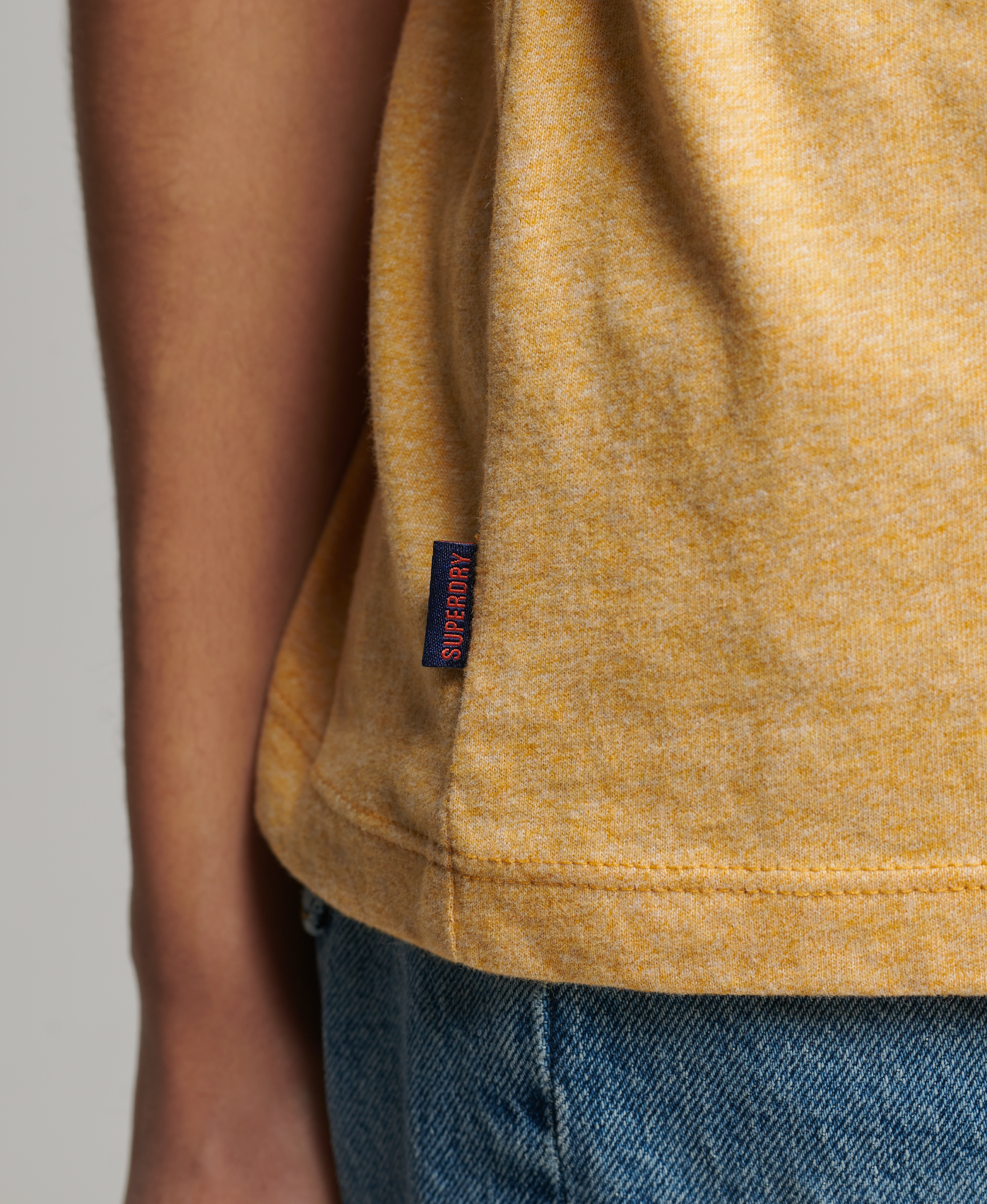Superdry - VINTAGE LOGO EMB RINGER TEE - ochre marl/optic twist - 4