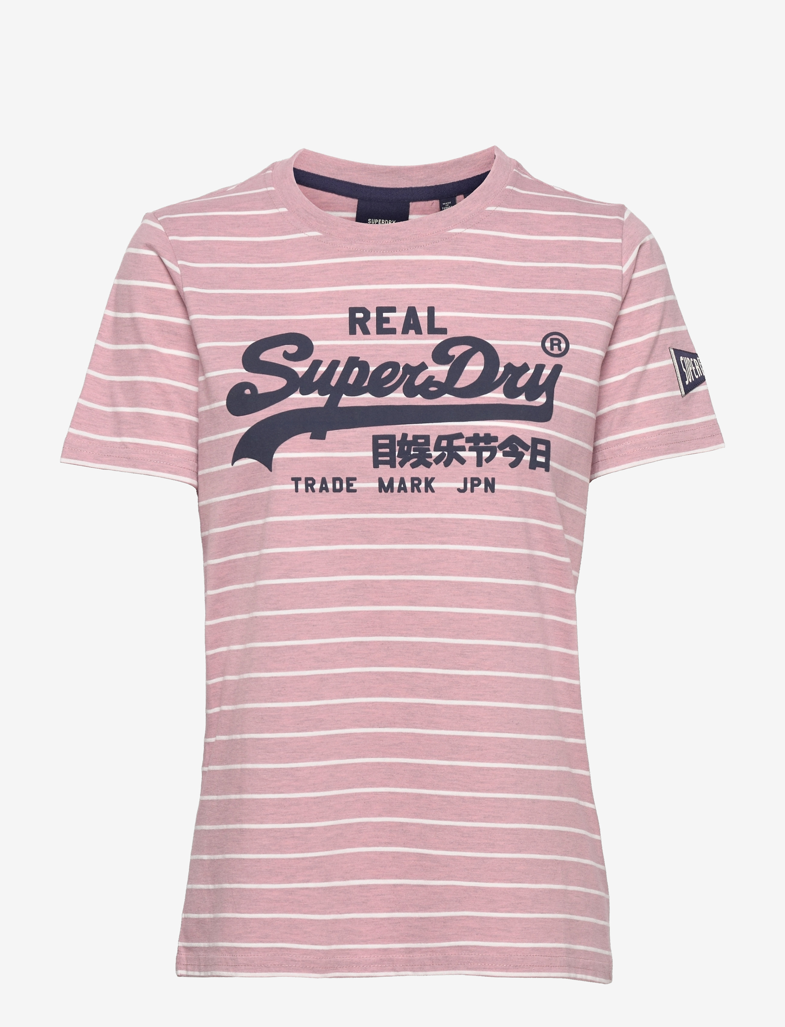 Superdry - VL SOURCE STRIPE TEE - softer pink marl - 0