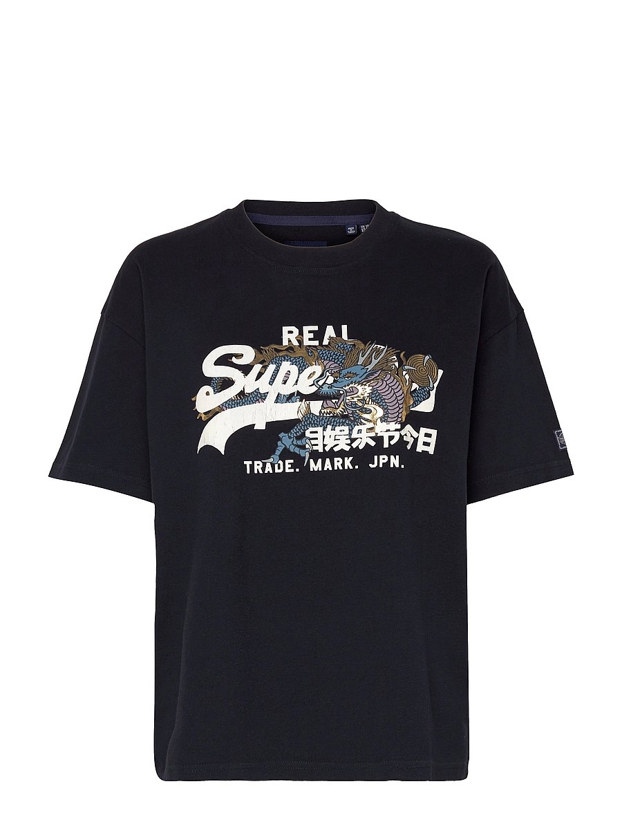 Superdry - VINTAGE VL NARRATIVE TEE - eclipse navy - 0