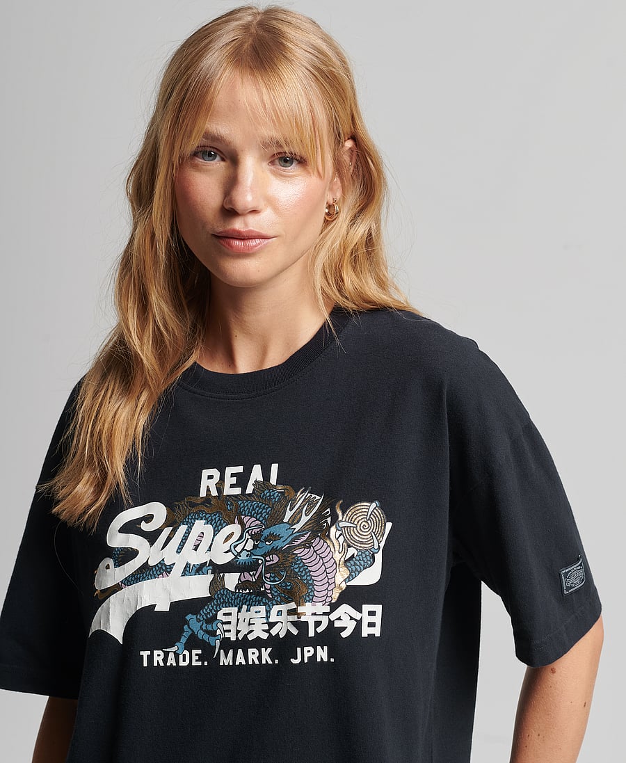 Superdry - VINTAGE VL NARRATIVE TEE - eclipse navy - 2