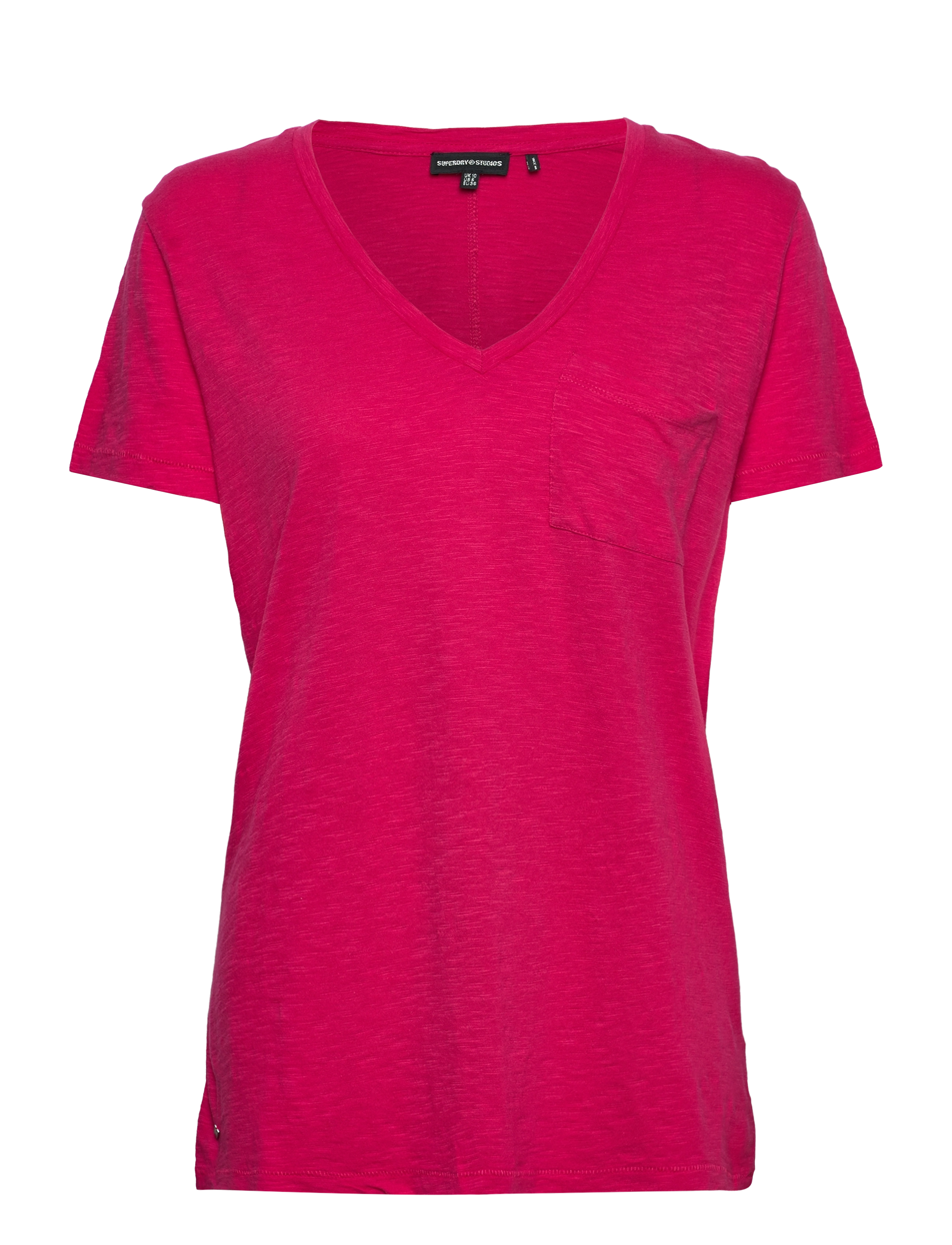 Superdry - STUDIOS SLUB PKT VEE NECK TEE - highland berry - 0