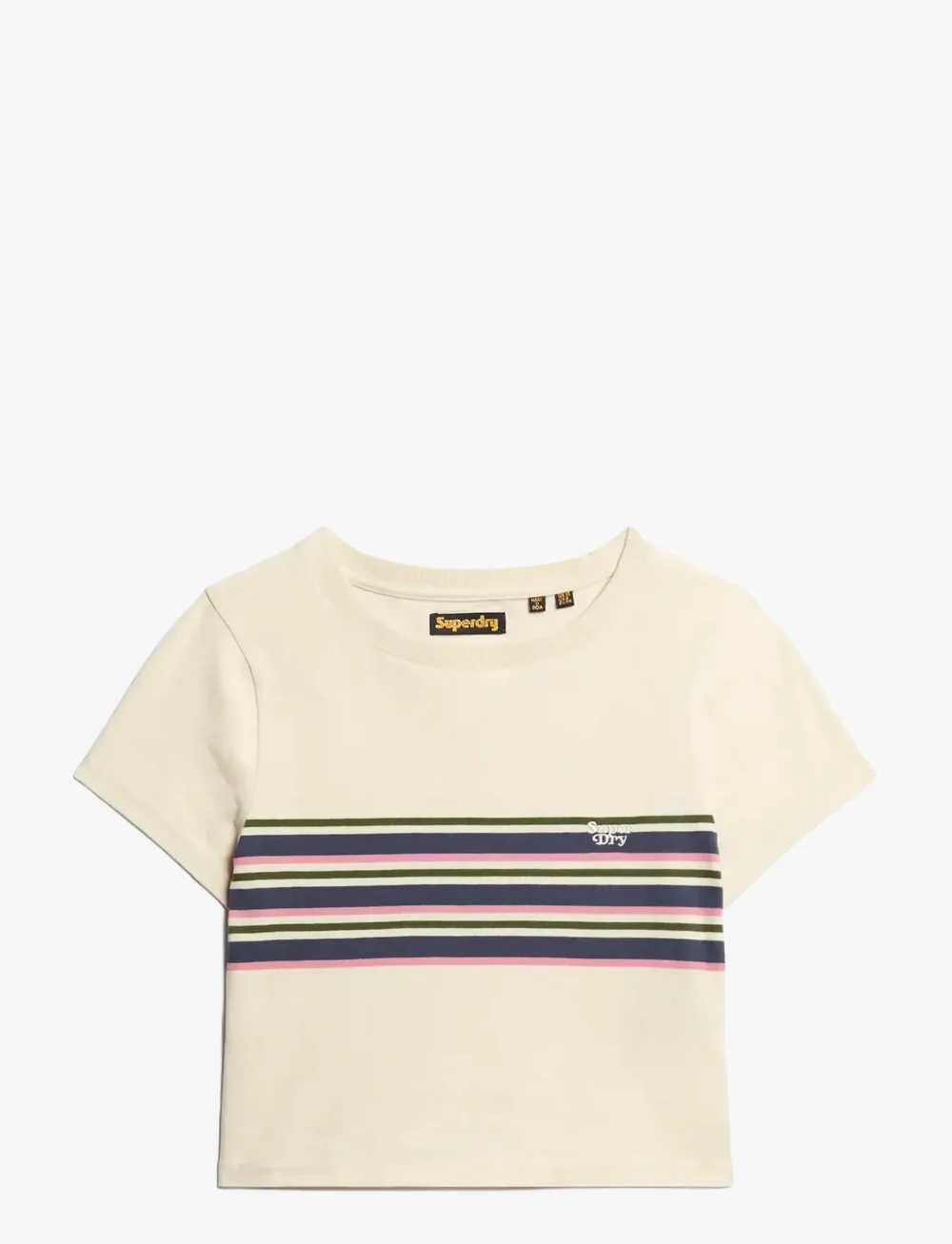 Superdry - VINTAGE STRIPE CROP TEE - crop tops - oatmeal stripe - 1