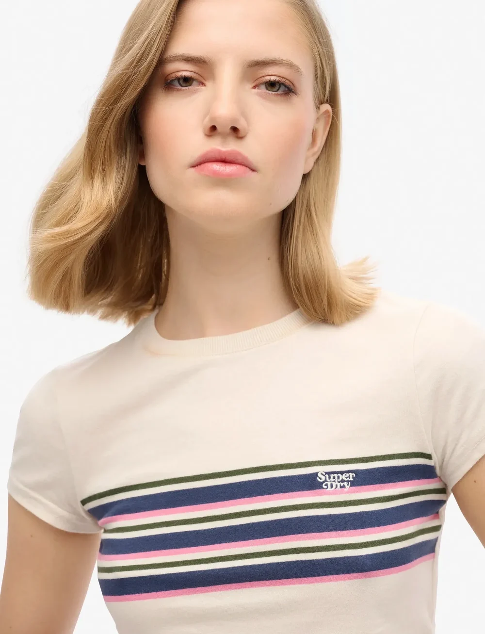 Superdry - VINTAGE STRIPE CROP TEE - crop tops - oatmeal stripe - 3