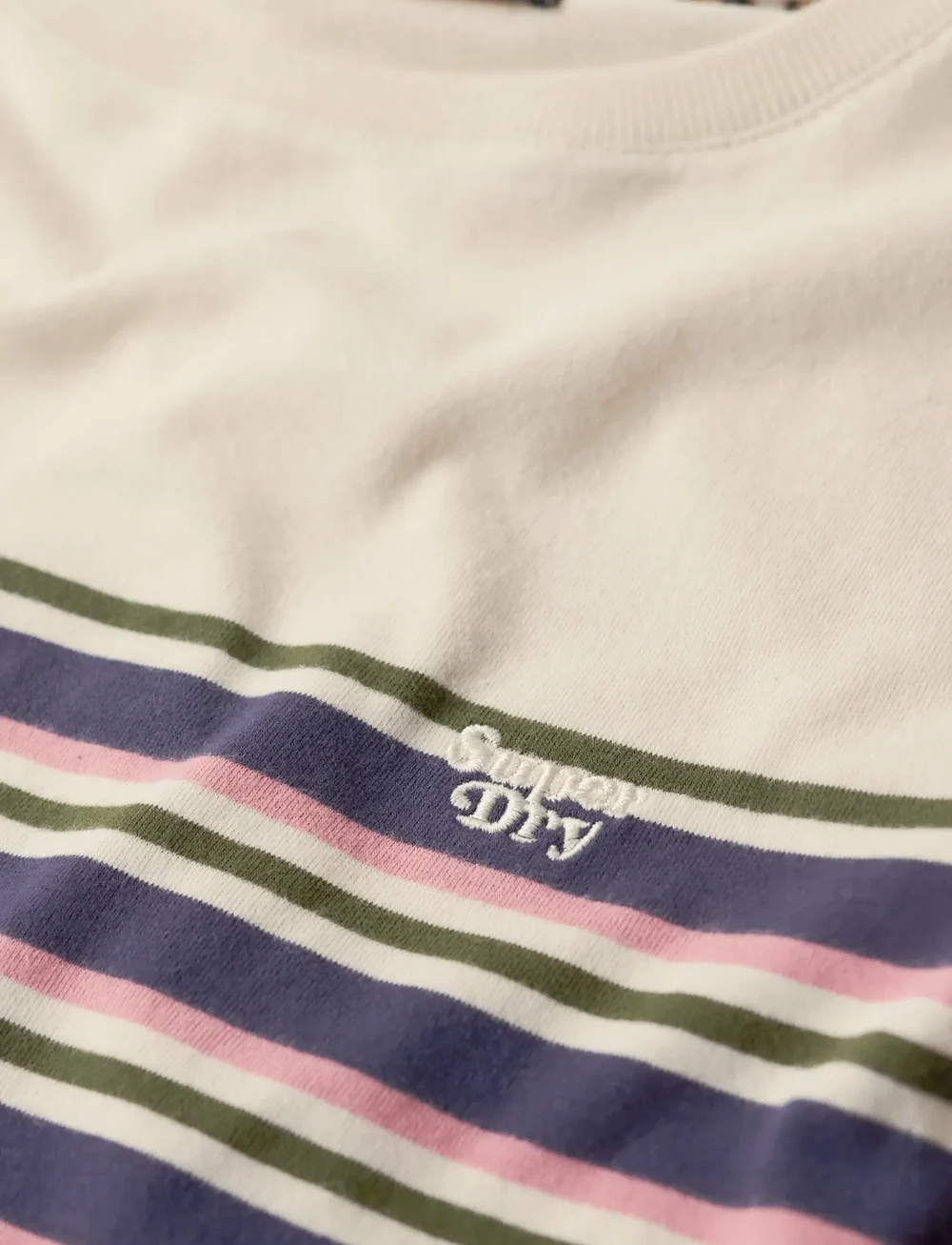Superdry - VINTAGE STRIPE CROP TEE - crop tops - oatmeal stripe - 5