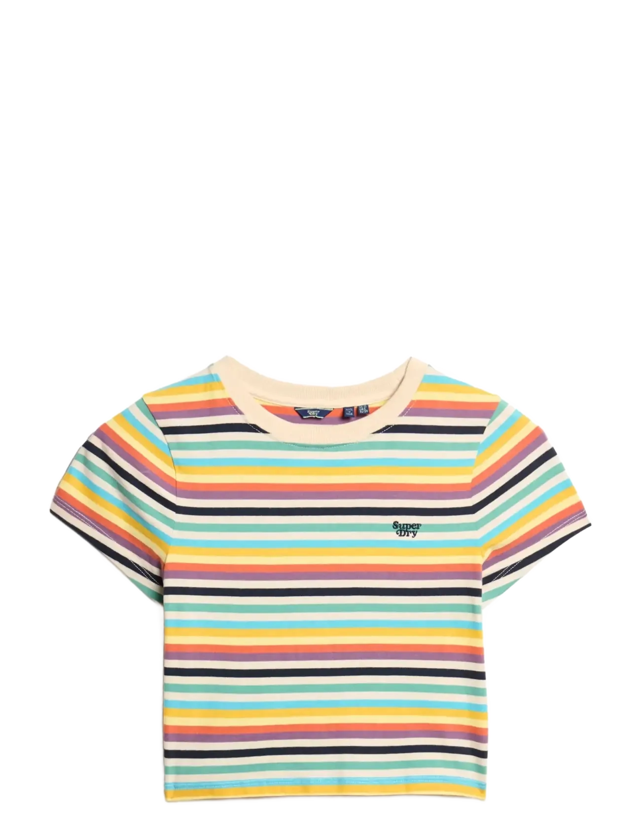 SUPERDRY Vintage Stripe Crop Tee Patterned - 42 - Damen