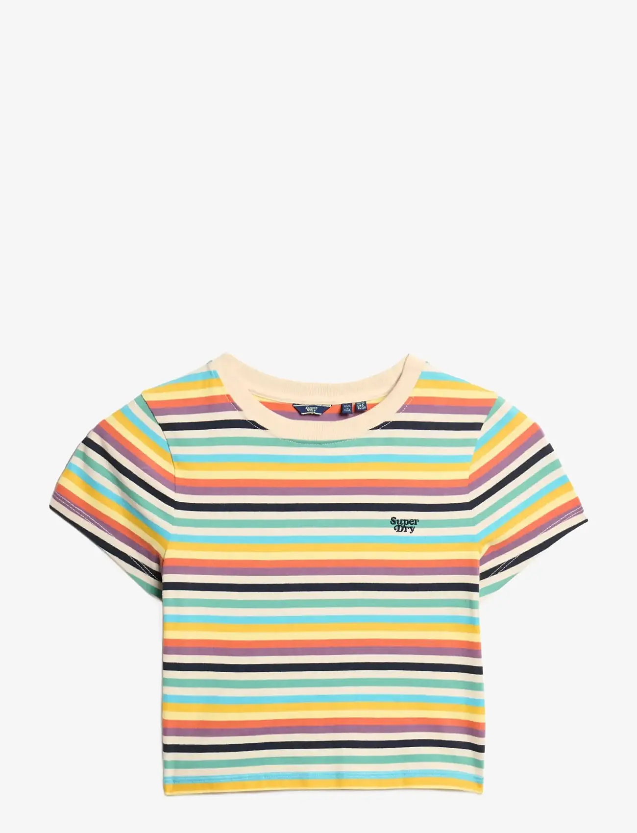 Superdry - VINTAGE STRIPE CROP TEE - crop tops - pigment yellow stripe - 1